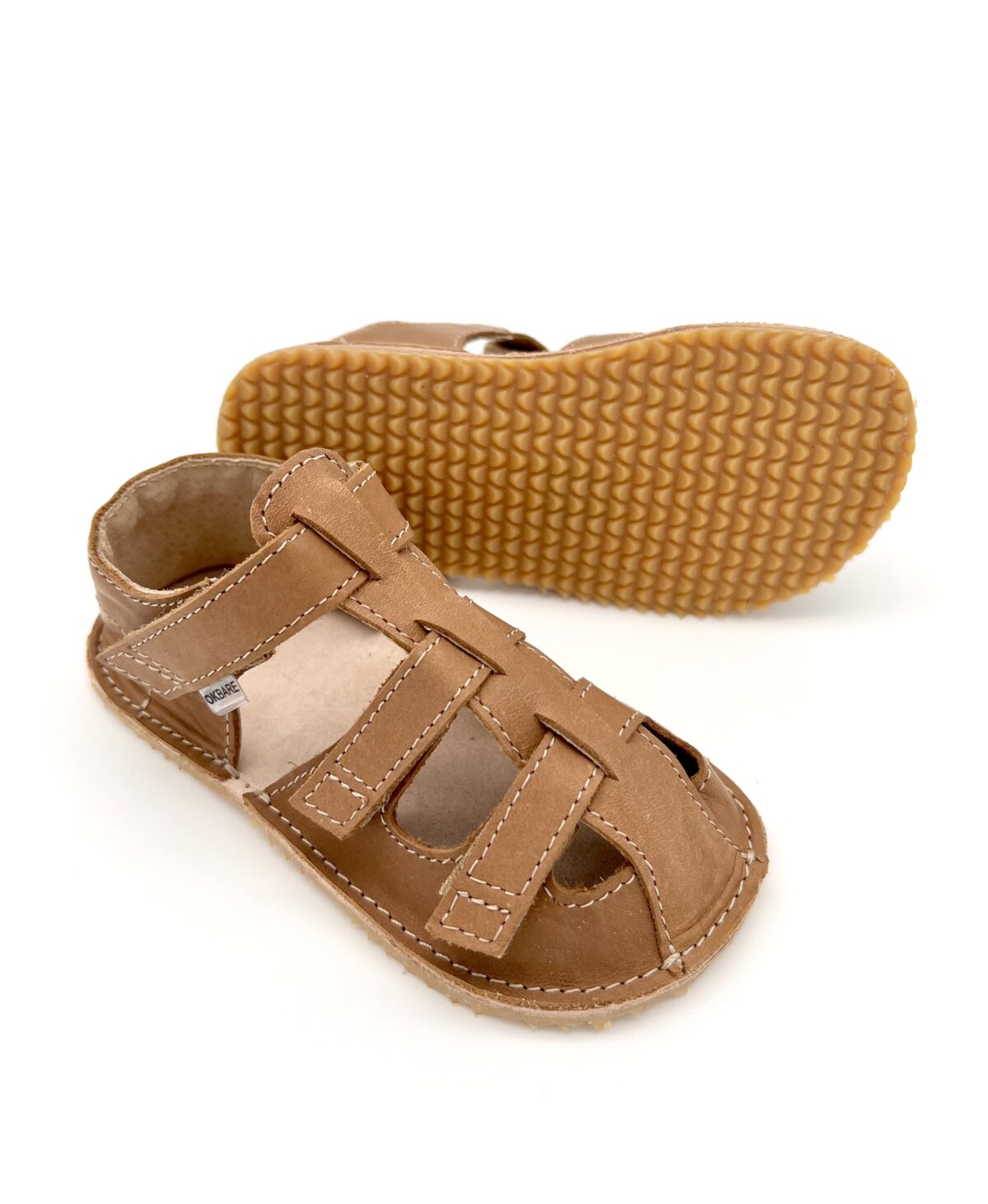 Ok Bare Maya sandaalid grip tallaga, Pruun Laste barefoot jalatsid - HellyK - Kvaliteetsed lasteriided, villariided, barefoot jalatsid
