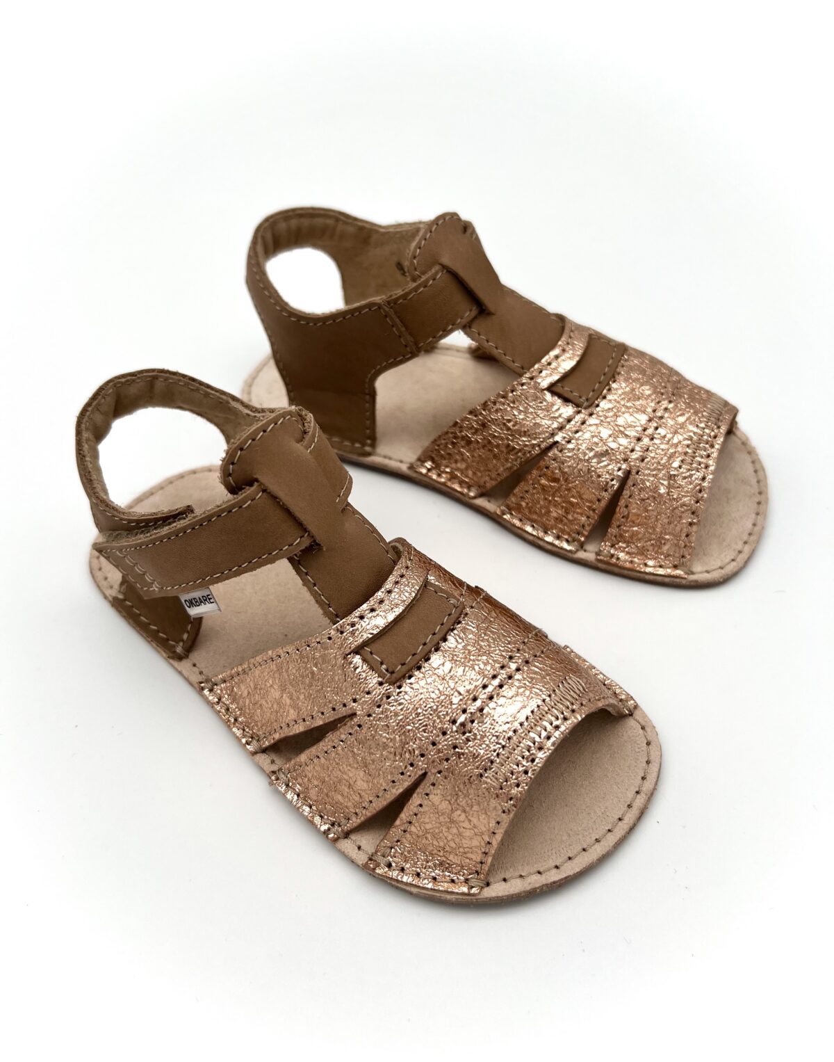 Ok Bare Miami sandaalid, Pronks (G) Laste barefoot jalatsid - HellyK - Kvaliteetsed lasteriided, villariided, barefoot jalatsid