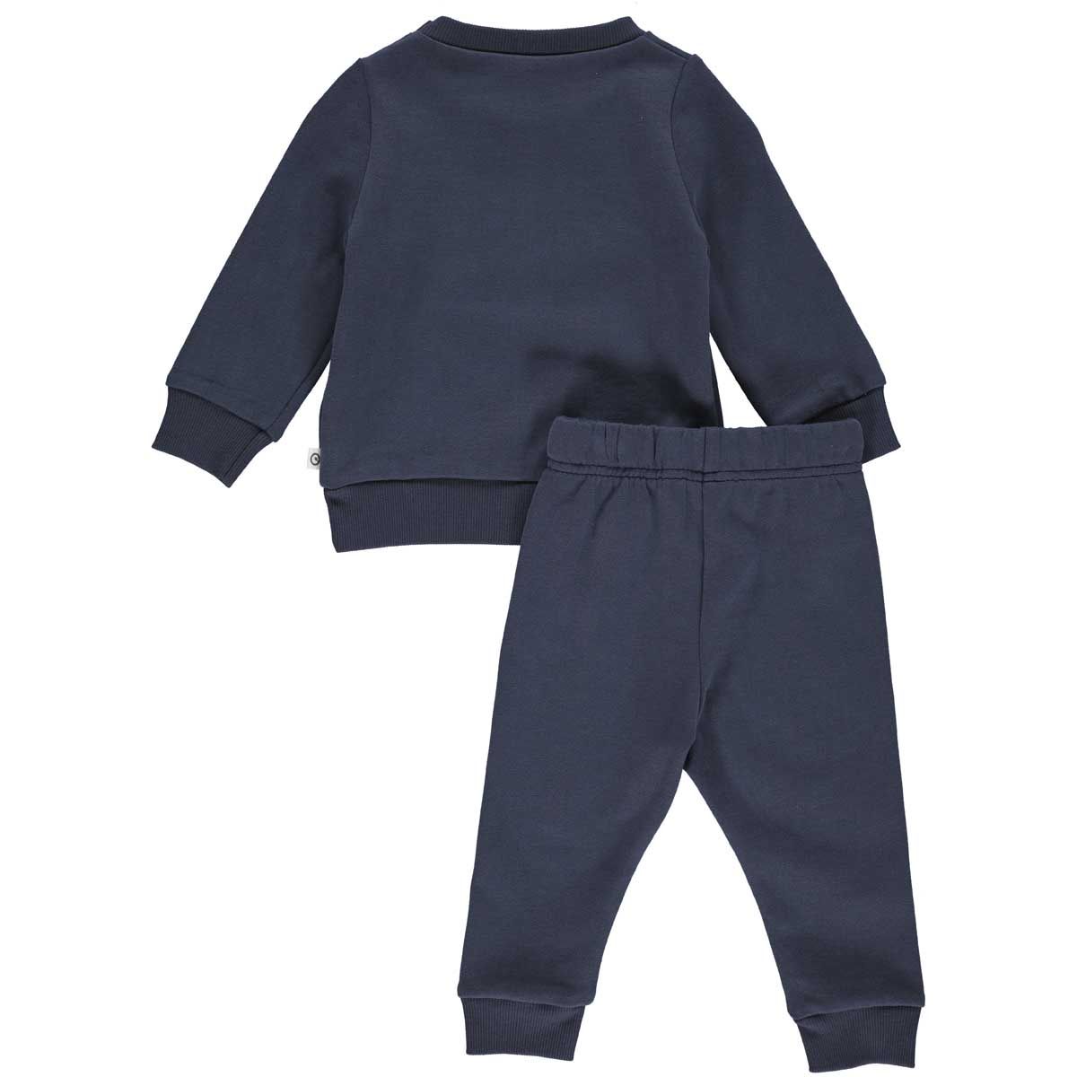 Müsli Cozy sweat set baby, Night blue Green Cotton - HellyK - Kvaliteetsed lasteriided, villariided, barefoot jalatsid