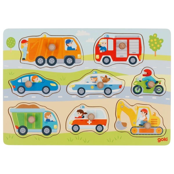 Goki Väljatõstetav pusle “Sõidukid” Mänguasjad - HellyK - Kvaliteetsed lasteriided, villariided, barefoot jalatsid