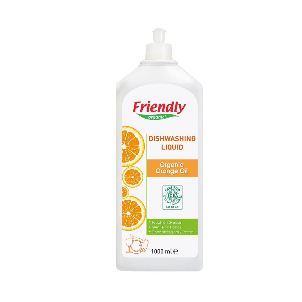 FRIENDLY ORGANIC orgaaniline apelsiniõliga nõudepesuvahend, 1000 ml Hooldusvahendid ja kosmeetika - HellyK - Kvaliteetsed lasteriided, villariided, barefoot jalatsid