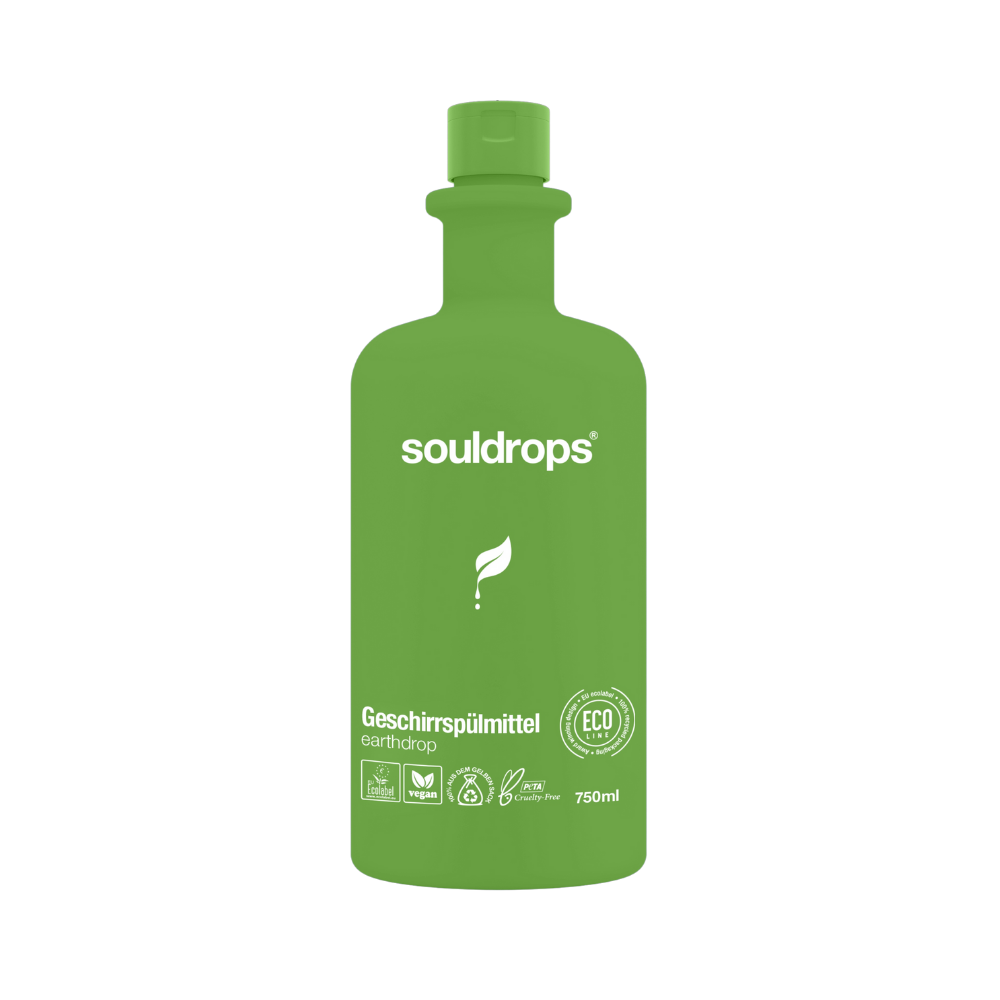 SOULDROPS biolagunev nõudepesuvahend värske rohelise tee lõhnaga EARTHDROP, 750 ml Hooldusvahendid ja kosmeetika - HellyK - Kvaliteetsed lasteriided, villariided, barefoot jalatsid