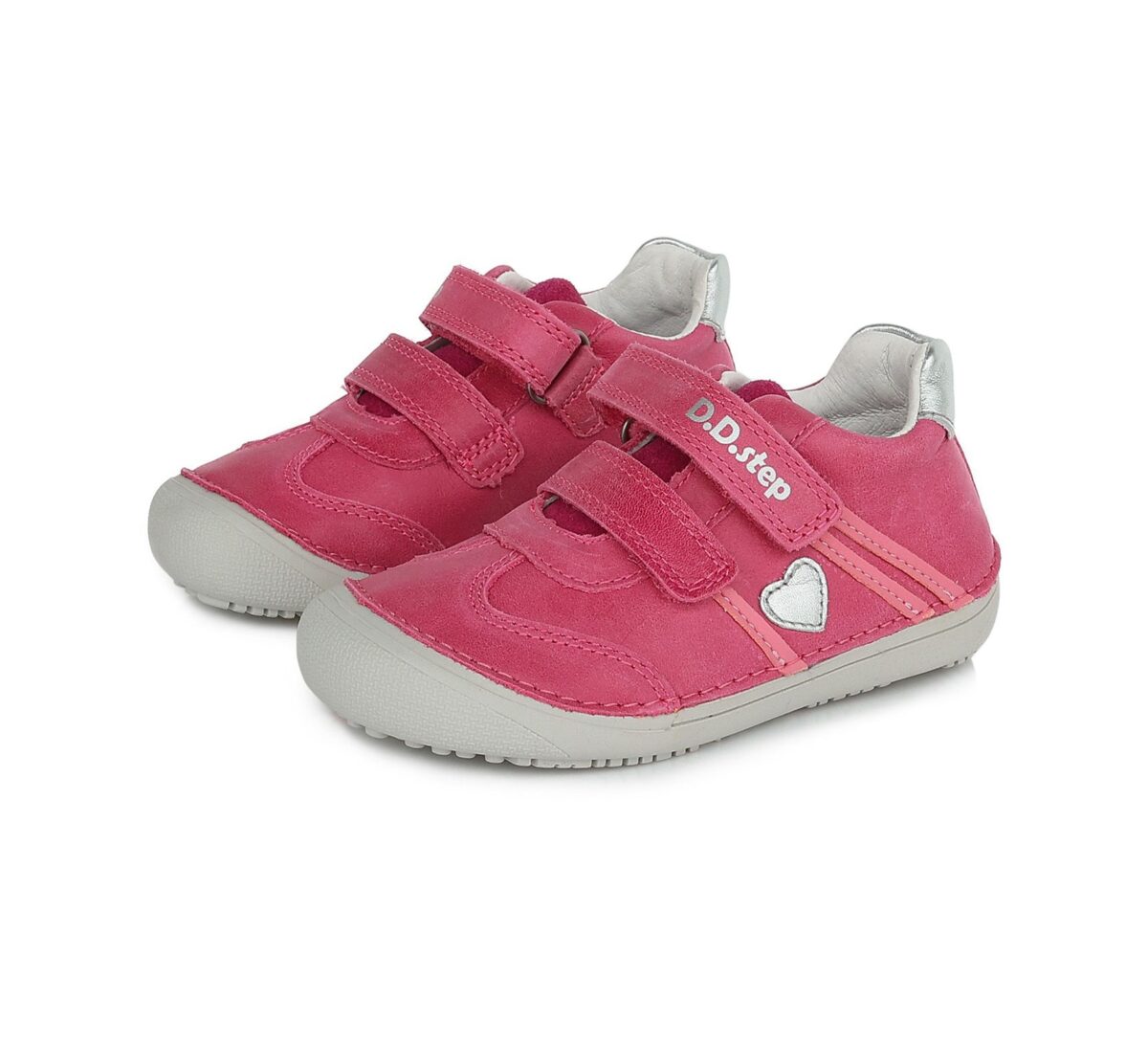 D.D.Step nahast tossud, Dark Pink- Süda 063 D.D.Step - HellyK - Kvaliteetsed lasteriided, villariided, barefoot jalatsid