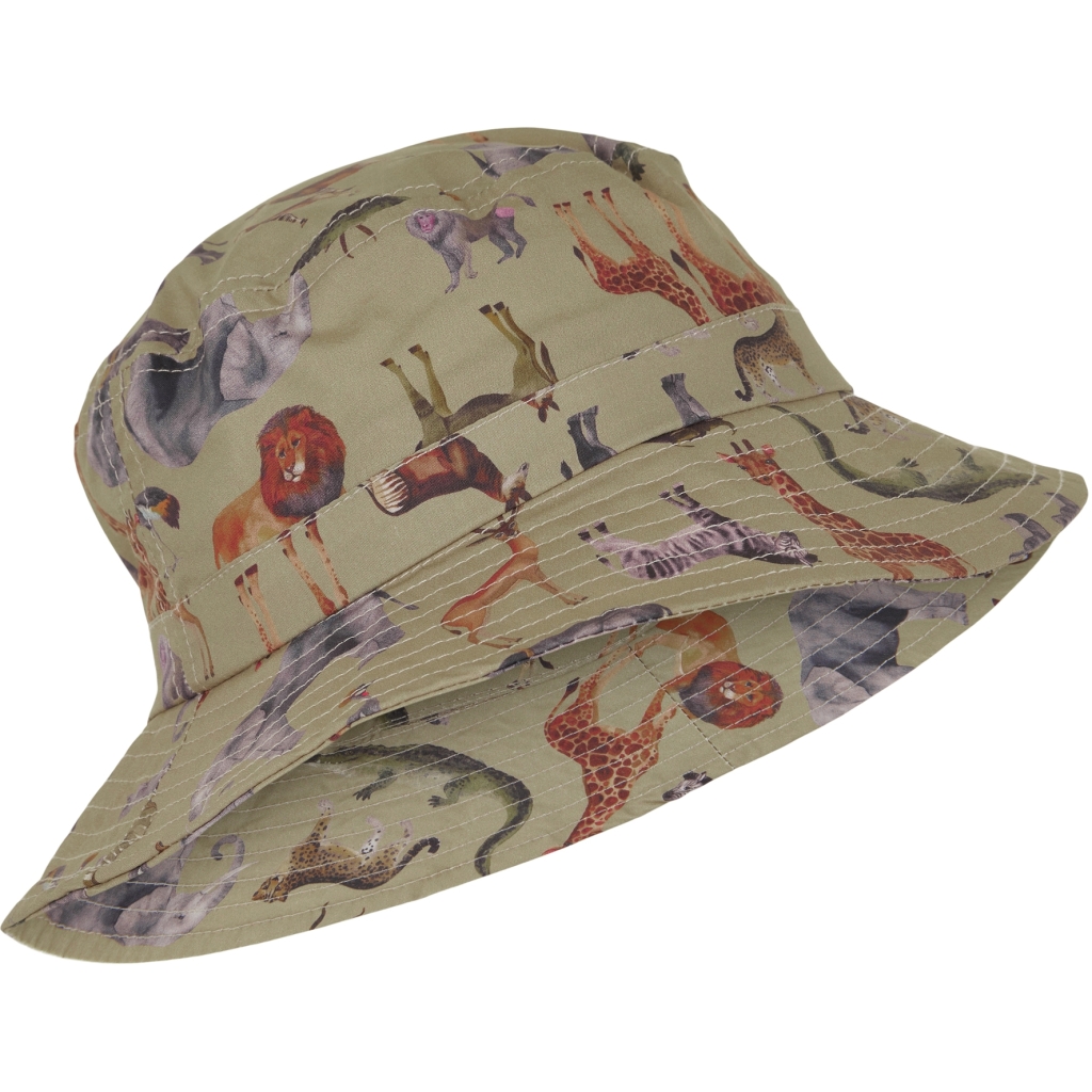 Mikk-Line päikesekaitsemüts-kaabu, Olive Gray Lasteriided - HellyK - Kvaliteetsed lasteriided, villariided, barefoot jalatsid