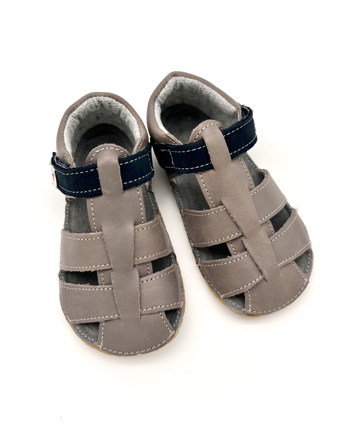 EF barefoot nahast sandaalid, Grey Laste barefoot jalatsid - HellyK - Kvaliteetsed lasteriided, villariided, barefoot jalatsid