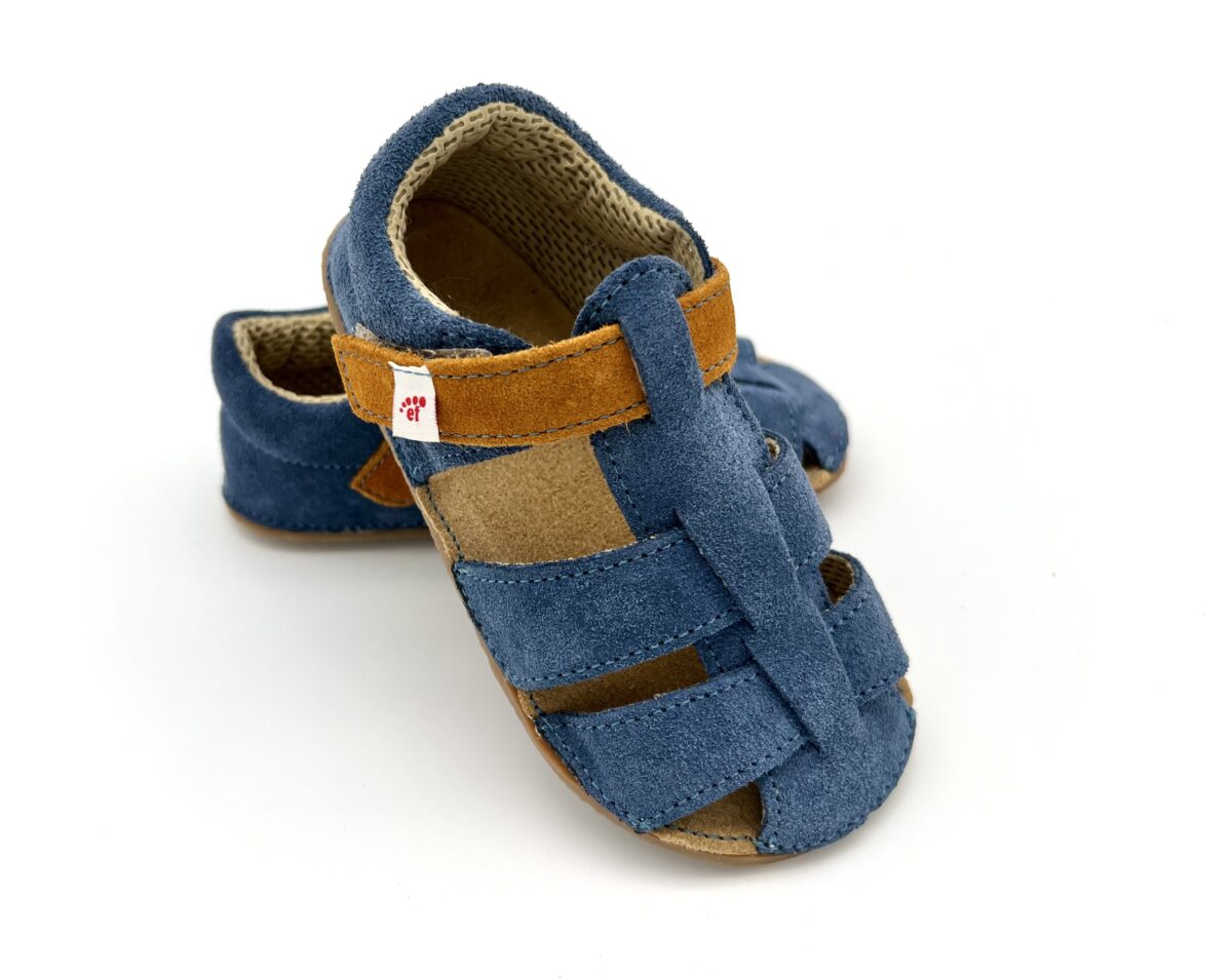 EF barefoot nahast sandaalid, Jeans Laste barefoot jalatsid - HellyK - Kvaliteetsed lasteriided, villariided, barefoot jalatsid