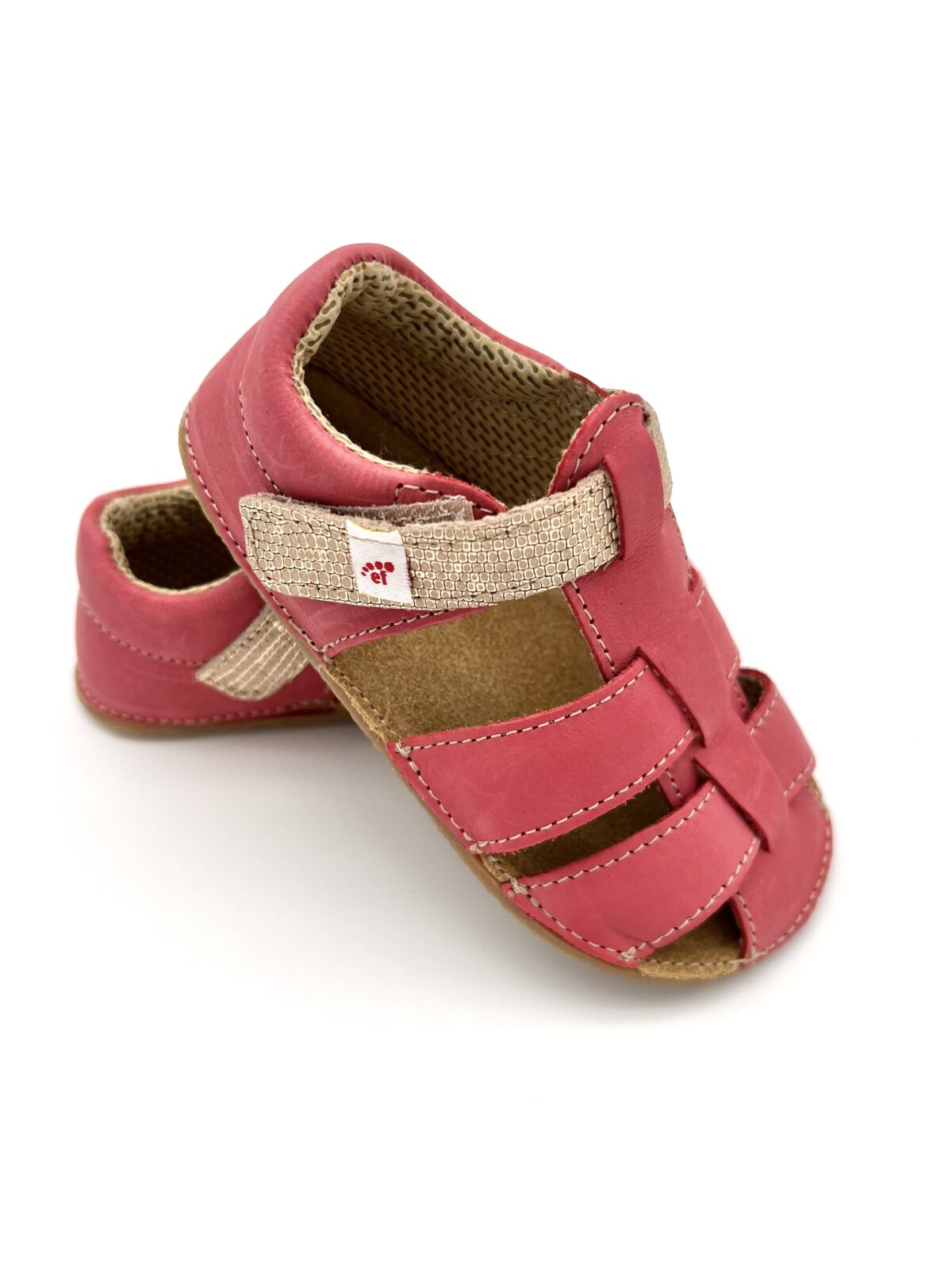 EF barefoot nahast sandaalid, Koral Laste barefoot jalatsid - HellyK - Kvaliteetsed lasteriided, villariided, barefoot jalatsid