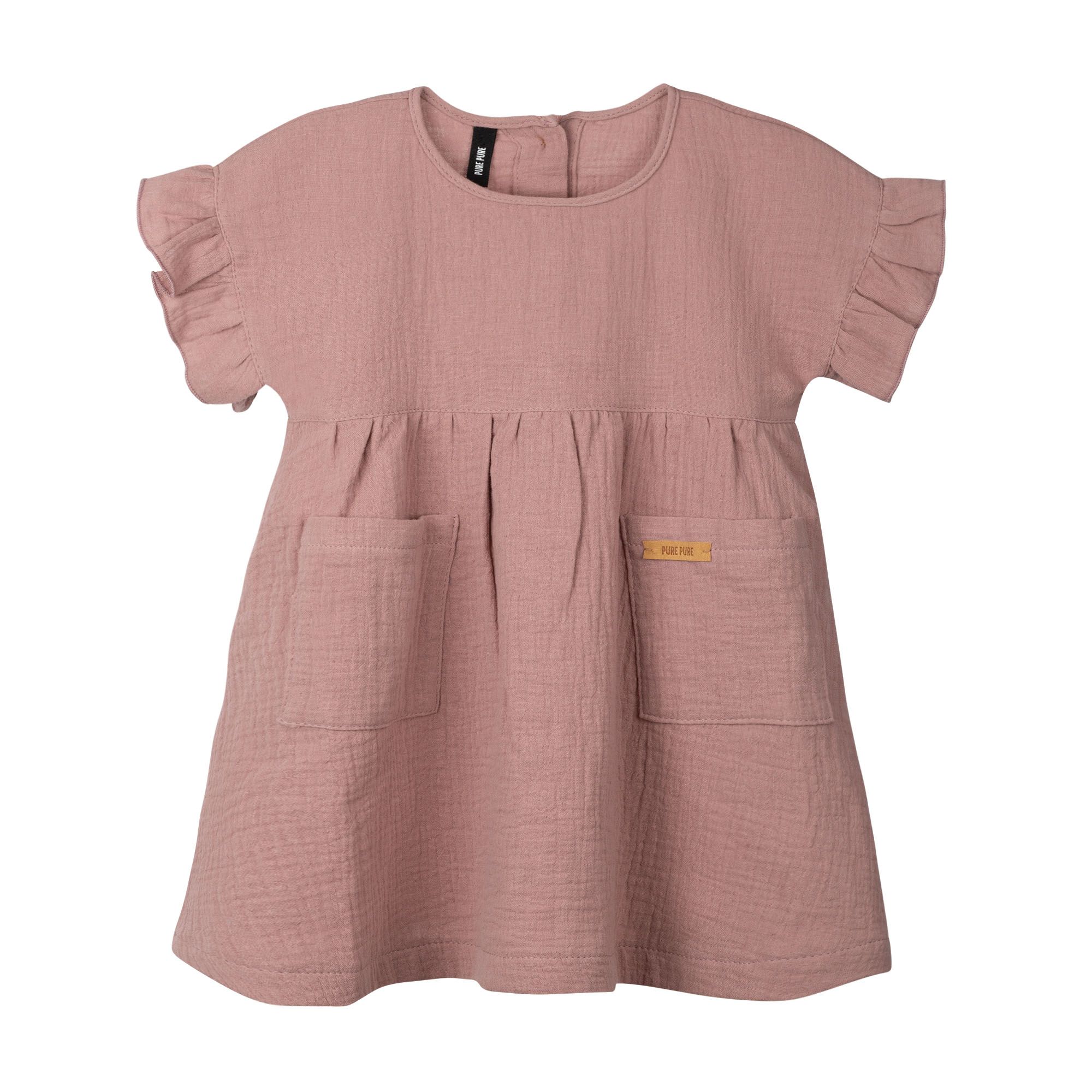 Pure Pure by Bauer musliinkangast kleit, Pink Clay Kleidid/seelikud - HellyK - Kvaliteetsed lasteriided, villariided, barefoot jalatsid
