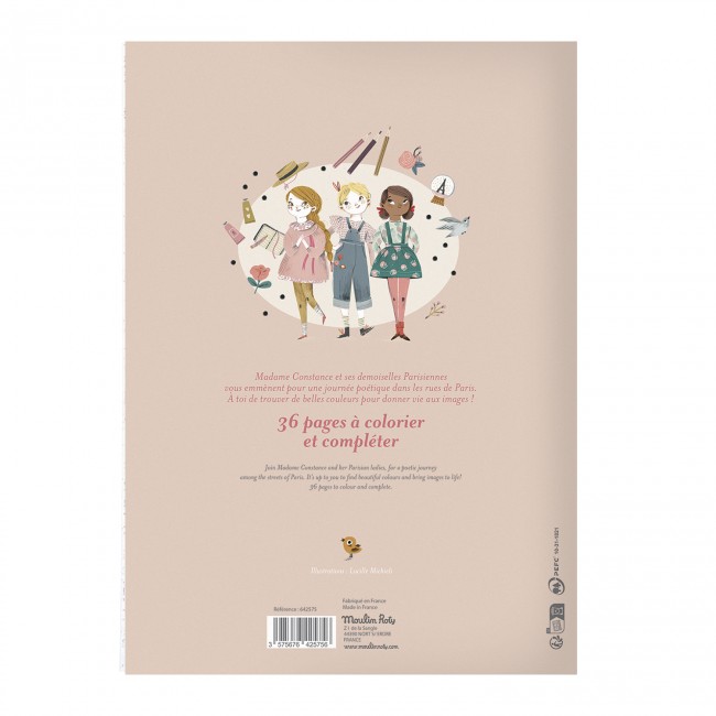 Moulin Roty värviraamat “Les Parisiennes” Mänguasjad - HellyK - Kvaliteetsed lasteriided, villariided, barefoot jalatsid