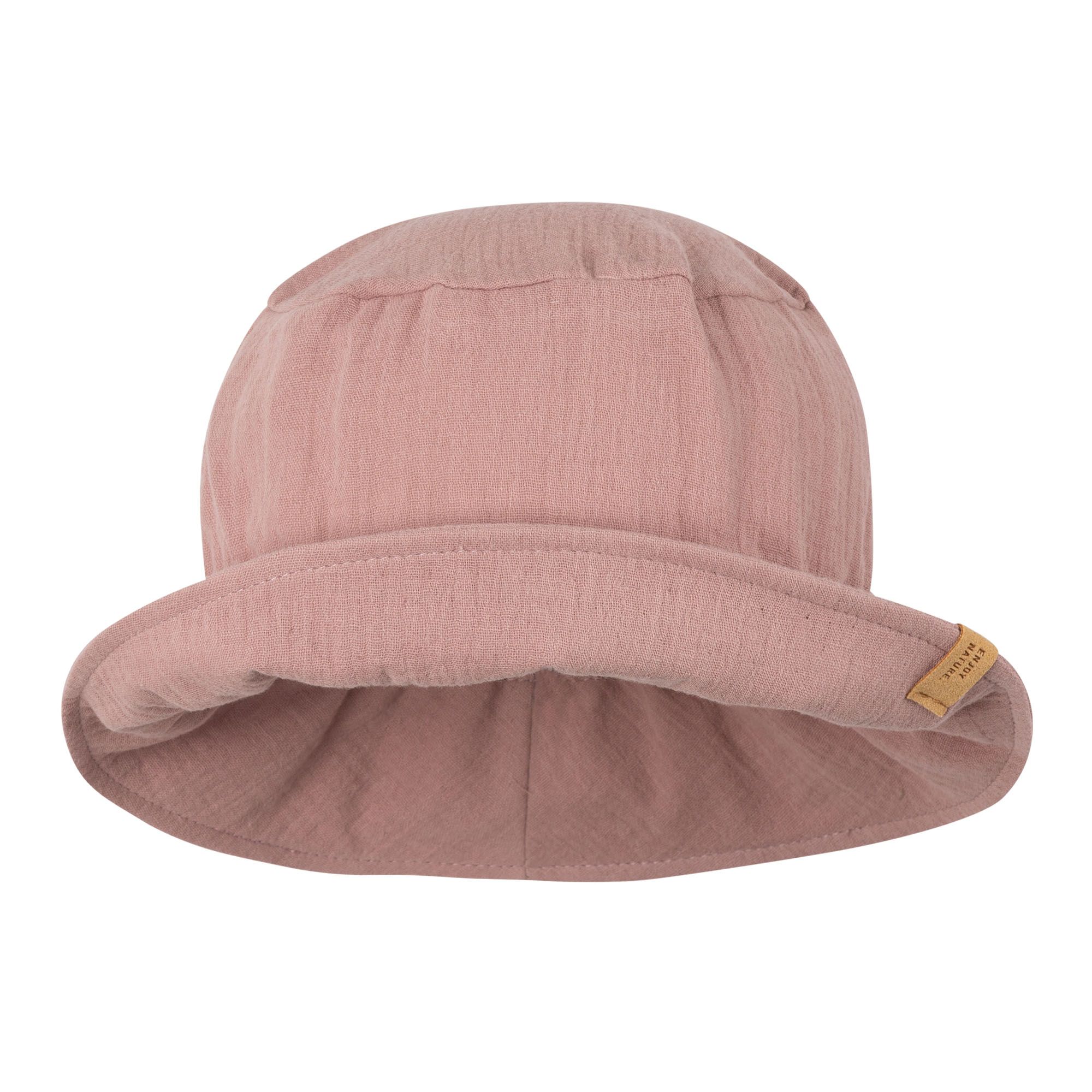 Pure Pure by Bauer musliinkangast päikesekaitsemüts, Pink Clay Aksessuaarid - HellyK - Kvaliteetsed lasteriided, villariided, barefoot jalatsid
