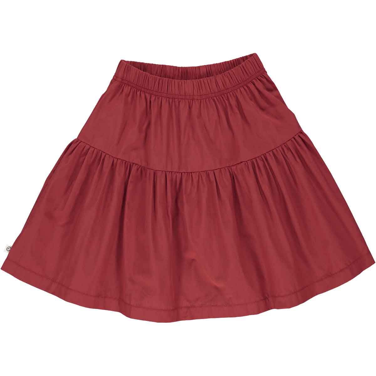 Müsli Poplin seelik, Berry red Green Cotton - HellyK - Kvaliteetsed lasteriided, villariided, barefoot jalatsid