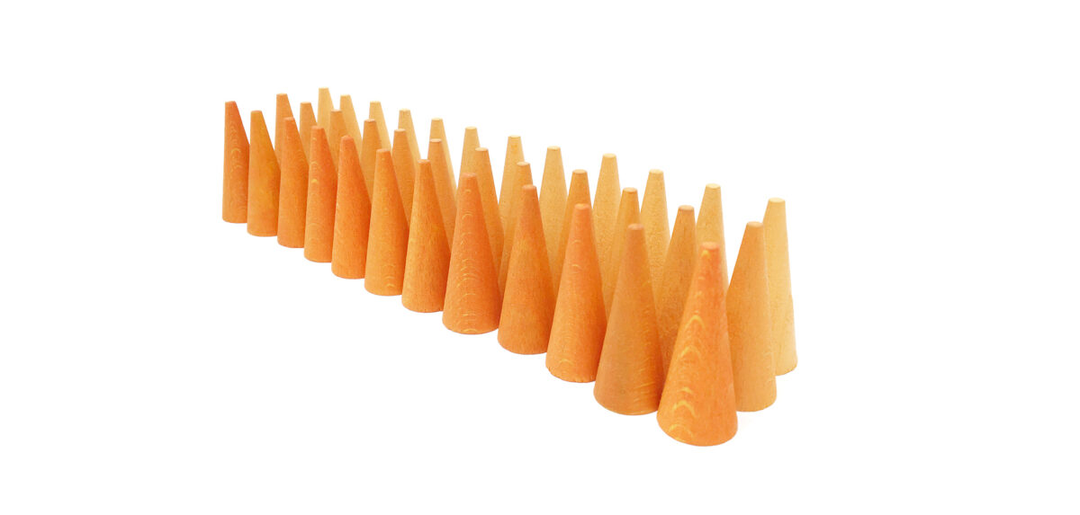 Grapat Mandala Orange Cone Grapat puidust mänguasjad - HellyK - Kvaliteetsed lasteriided, villariided, barefoot jalatsid