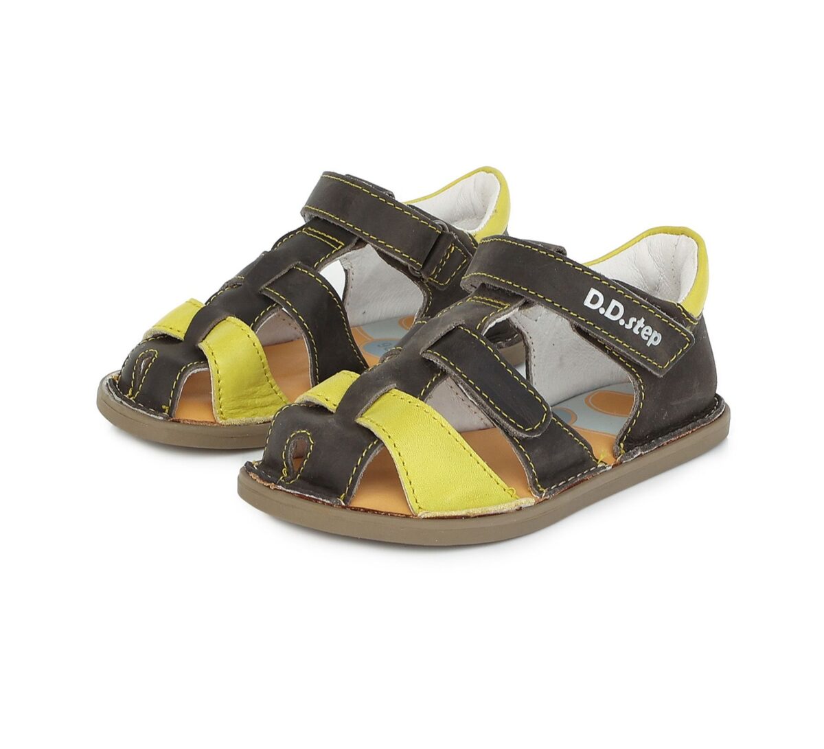 D.D.Step nahast sandaalid, Dark Grey 076 D.D.Step - HellyK - Kvaliteetsed lasteriided, villariided, barefoot jalatsid