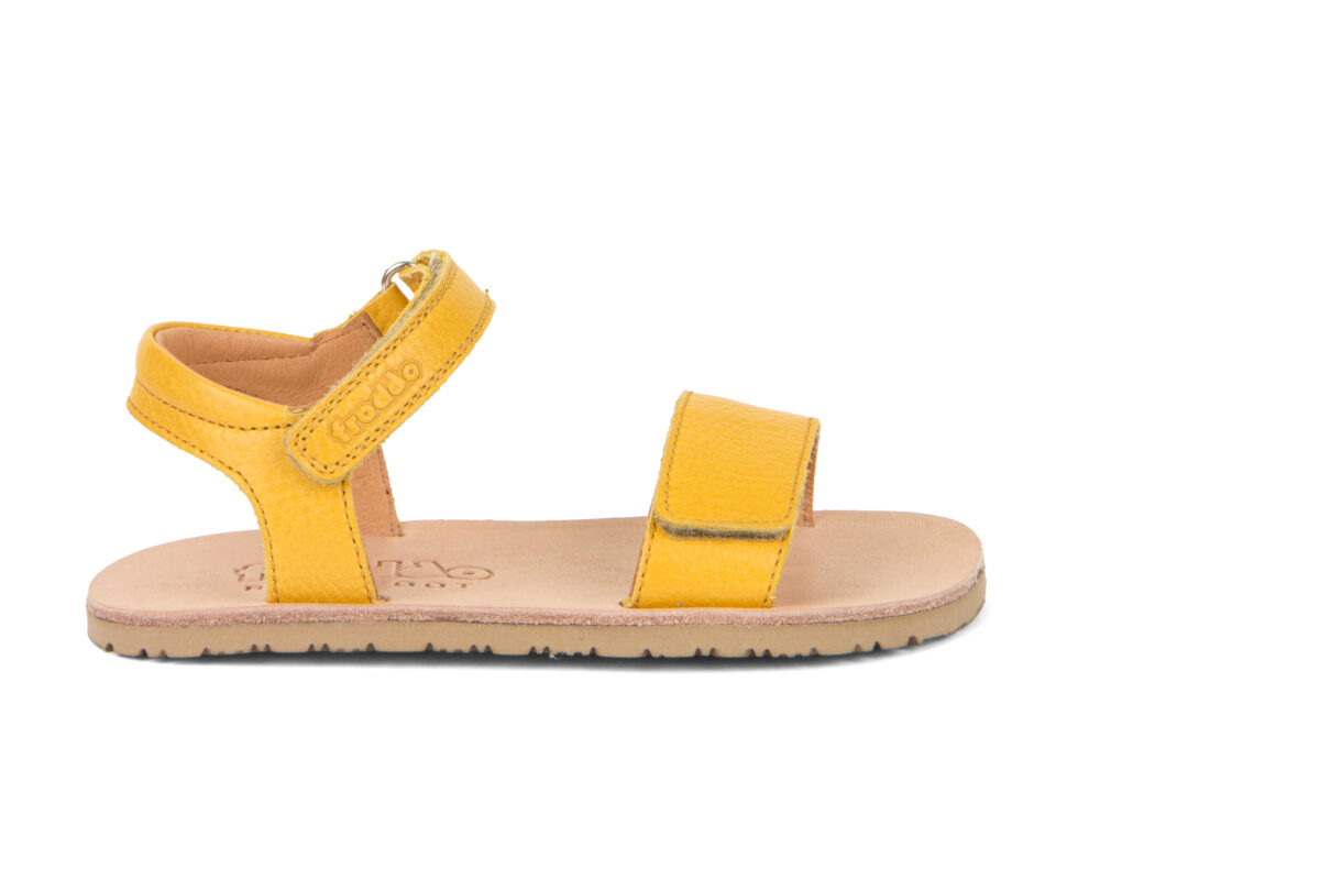 Froddo nahast sandaalid FLEXY LIA, Yellow Laste barefoot jalatsid - HellyK - Kvaliteetsed lasteriided, villariided, barefoot jalatsid