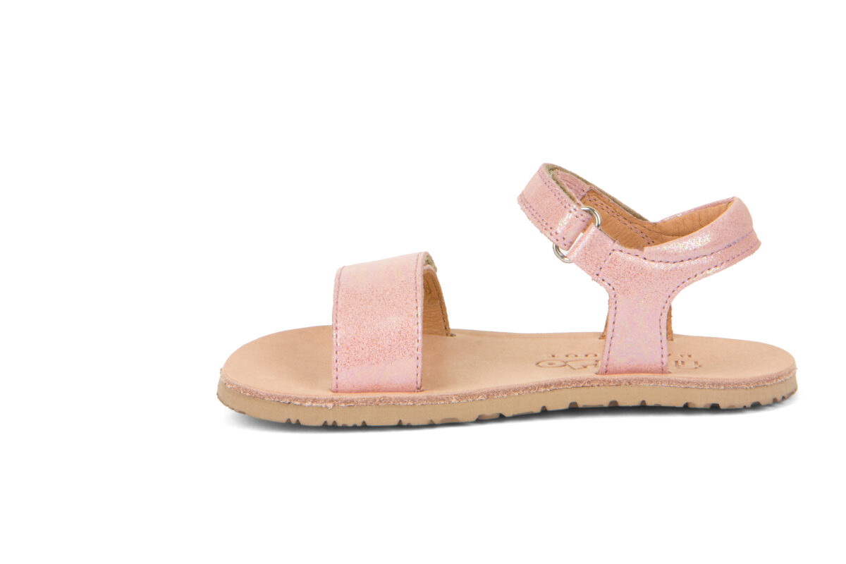 Froddo nahast sandaalid FLEXY LIA, Pink Shine Laste barefoot jalatsid - HellyK - Kvaliteetsed lasteriided, villariided, barefoot jalatsid