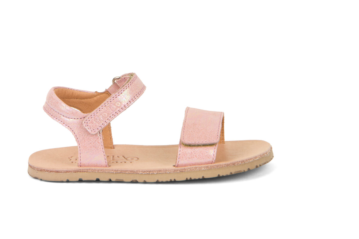 Froddo nahast sandaalid FLEXY LIA, Pink Shine Laste barefoot jalatsid - HellyK - Kvaliteetsed lasteriided, villariided, barefoot jalatsid