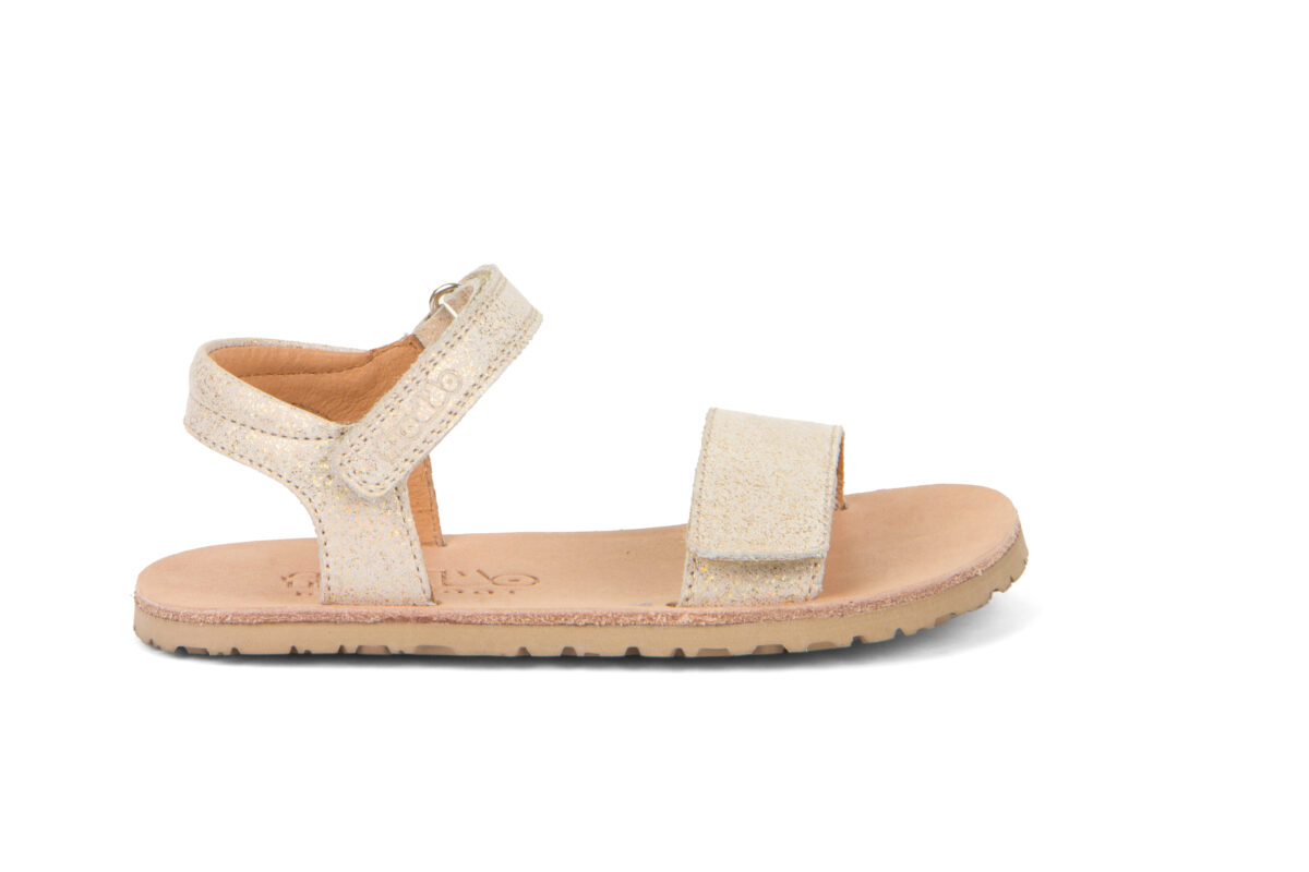 Froddo nahast sandaalid FLEXY LIA, Gold Shine Laste barefoot jalatsid - HellyK - Kvaliteetsed lasteriided, villariided, barefoot jalatsid