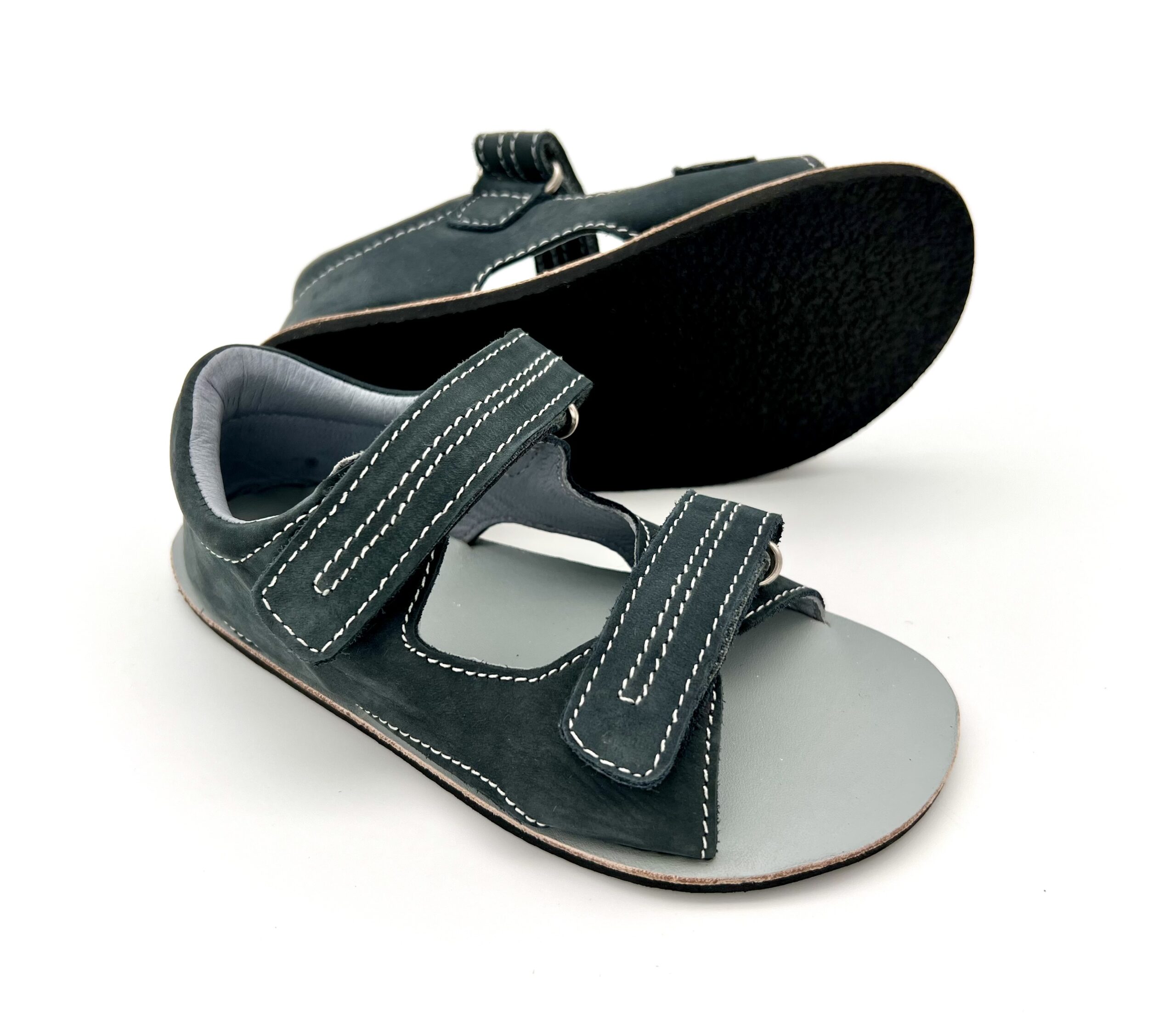 EF barefoot nahast sandaalid, Blues Laste barefoot jalatsid - HellyK - Kvaliteetsed lasteriided, villariided, barefoot jalatsid