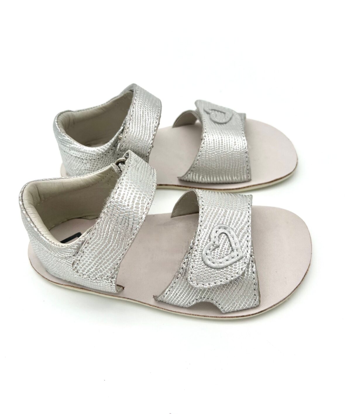 EF barefoot nahast sandaalid, Silver Laste barefoot jalatsid - HellyK - Kvaliteetsed lasteriided, villariided, barefoot jalatsid