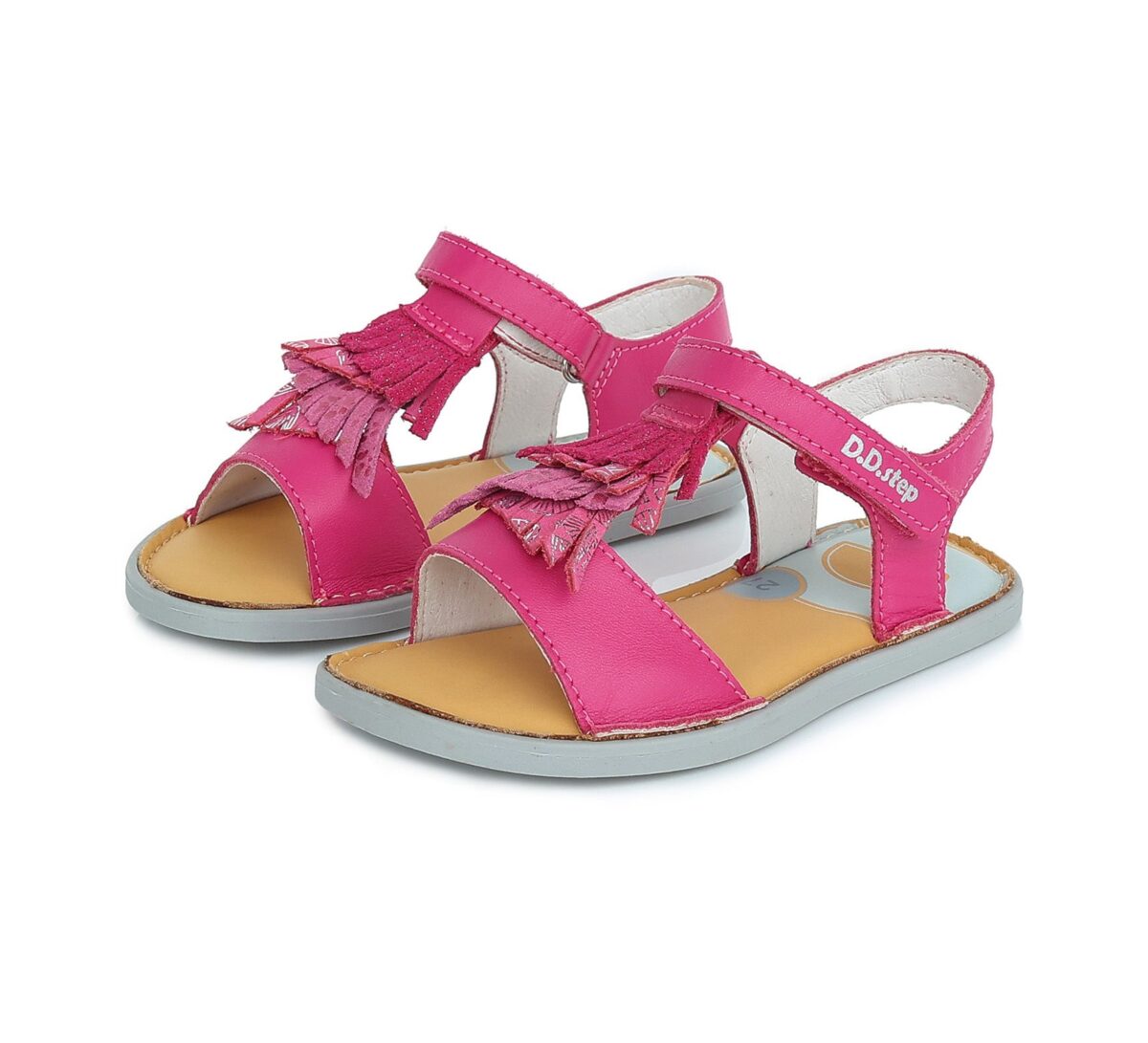 D.D.Step nahast lahtised sandaalid, Dark Pink D.D.Step - HellyK - Kvaliteetsed lasteriided, villariided, barefoot jalatsid