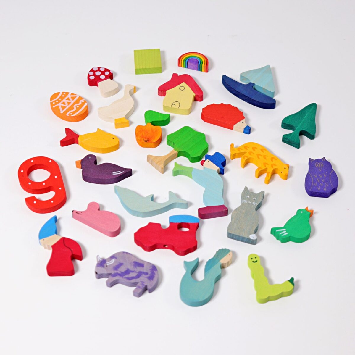 Grimm´s Tähestiku õppimise figuurid Grimm's puidust mänguasjad - HellyK - Kvaliteetsed lasteriided, villariided, barefoot jalatsid