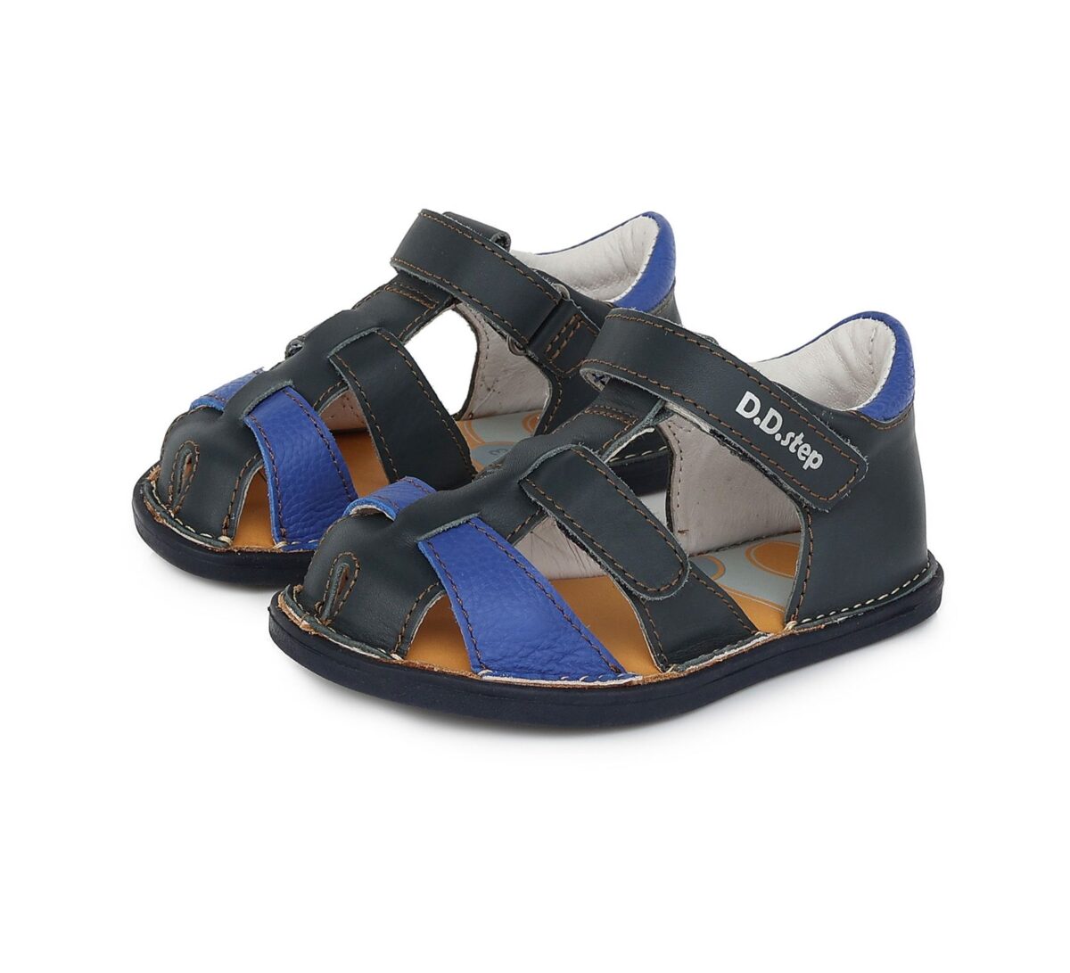 D.D.Step nahast sandaalid, Royal Blue 076 D.D.Step - HellyK - Kvaliteetsed lasteriided, villariided, barefoot jalatsid