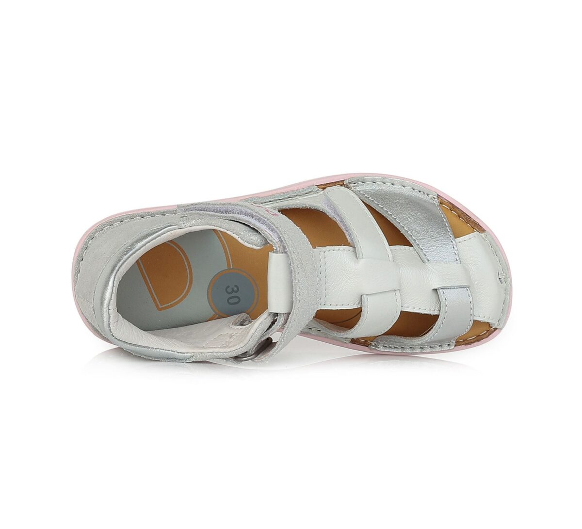 D.D.Step nahast sandaalid, White 076 D.D.Step - HellyK - Kvaliteetsed lasteriided, villariided, barefoot jalatsid