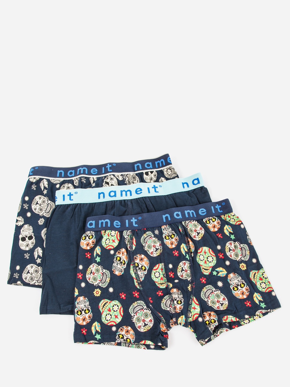 Name It DARK SAPPHIRE poiste bokserid 3 pakk, dark sapphire/skull Lasteriided - HellyK - Kvaliteetsed lasteriided, villariided, barefoot jalatsid