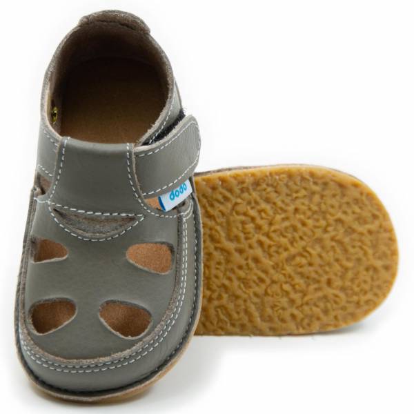 Dodo nahast barefoot sandaalid Coffee Laste barefoot jalatsid - HellyK - Kvaliteetsed lasteriided, villariided, barefoot jalatsid