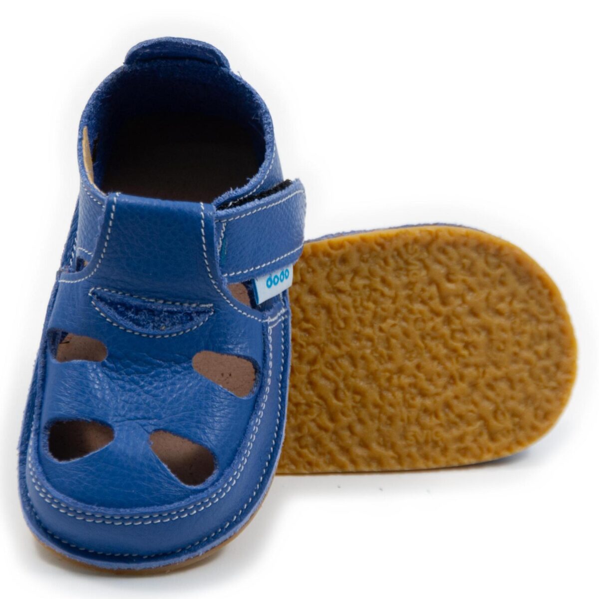 Dodo nahast barefoot sandaalid SININE Laste barefoot jalatsid - HellyK - Kvaliteetsed lasteriided, villariided, barefoot jalatsid