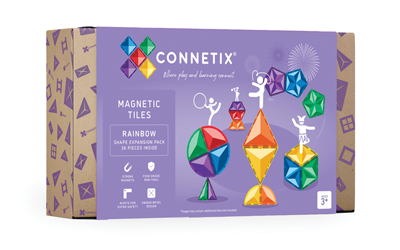 Connetix Rainbow Shape Expansion Pack 36 pc CONNETIX magnetklotsid - HellyK - Kvaliteetsed lasteriided, villariided, barefoot jalatsid