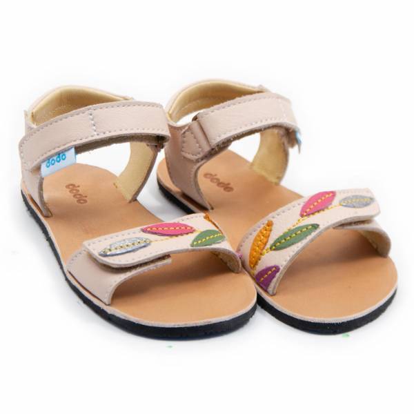 Dodo nahast barefoot sandaalid Luna/Cream Laste barefoot jalatsid - HellyK - Kvaliteetsed lasteriided, villariided, barefoot jalatsid