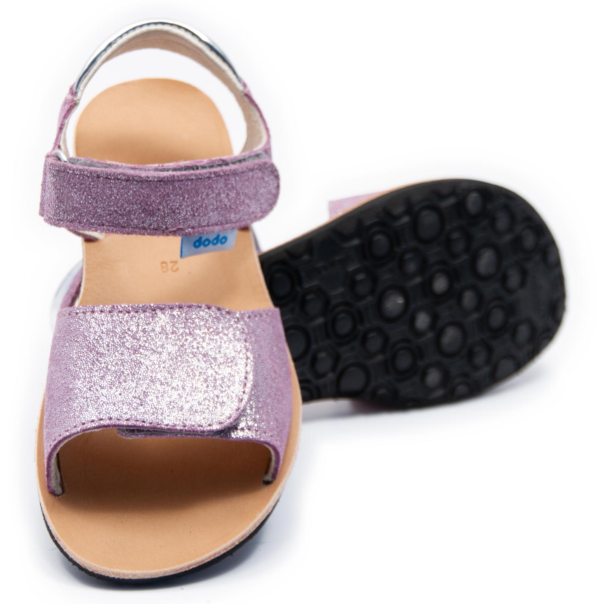 Dodo nahast barefoot sandaalid SOLEIL/ Pink Diamant Laste barefoot jalatsid - HellyK - Kvaliteetsed lasteriided, villariided, barefoot jalatsid