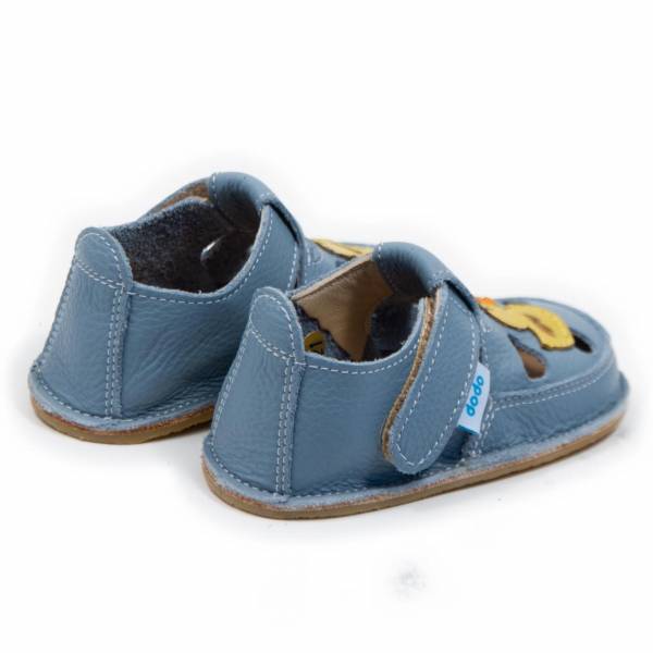 Dodo nahast barefoot sandaalid PART/Baby Blue Laste barefoot jalatsid - HellyK - Kvaliteetsed lasteriided, villariided, barefoot jalatsid