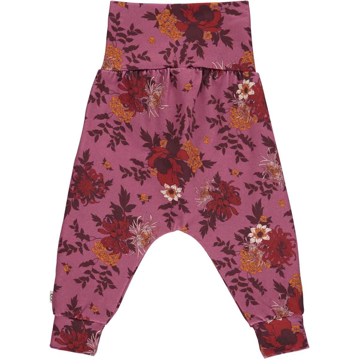Müsli Bloomy pants baby, Boysenberry/Fig/Berry red Green Cotton - HellyK - Kvaliteetsed lasteriided, villariided, barefoot jalatsid