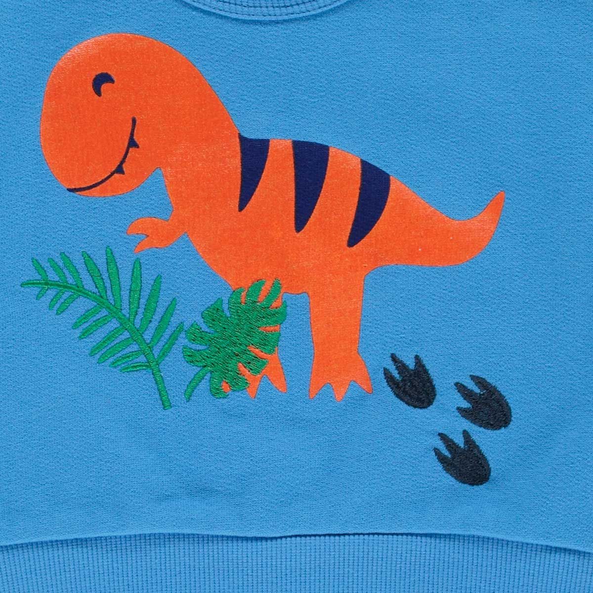 Fred’s World Dinosaur sweatshirt baby, Happy blue Green Cotton - HellyK - Kvaliteetsed lasteriided, villariided, barefoot jalatsid