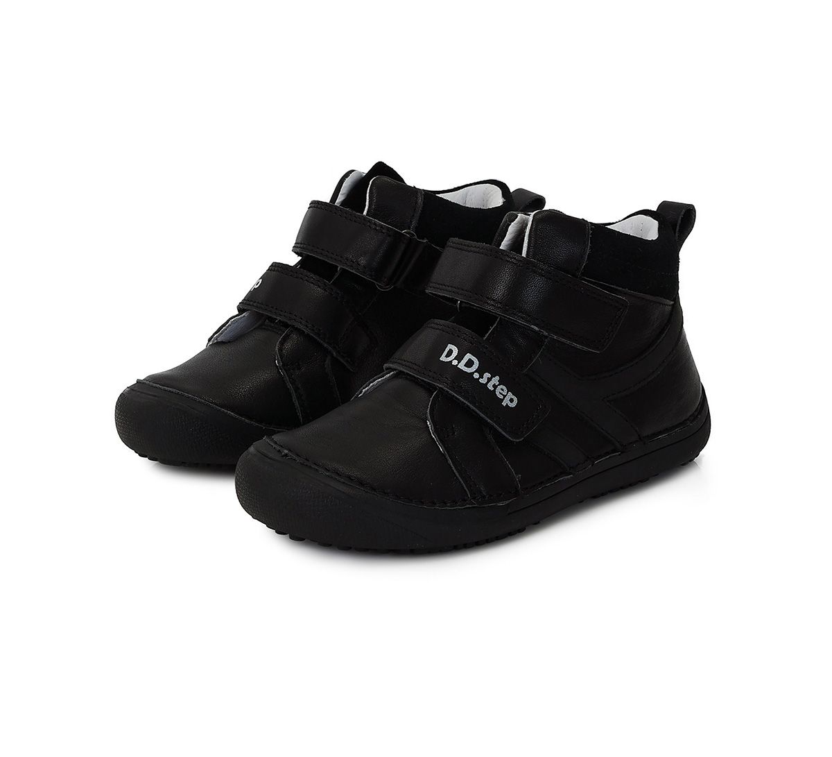 D.D.Step nahast k/s saapad All Black 063 D.D.Step - HellyK - Kvaliteetsed lasteriided, villariided, barefoot jalatsid