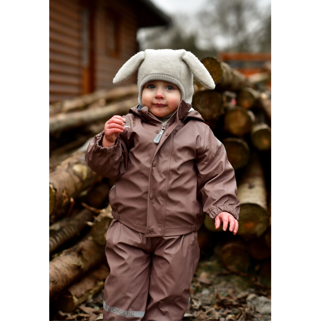 Mikk-Line villafliisist jänesekõrvadega tuukrimüts, Burlwood Mikk-Line - HellyK - Kvaliteetsed lasteriided, villariided, barefoot jalatsid