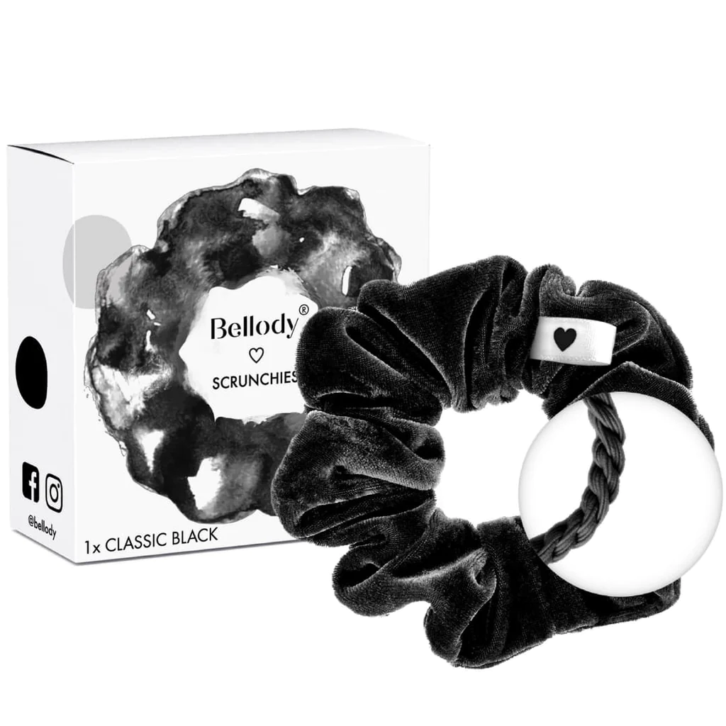 Bellody juuksekumm Scrunchie- Classic Black Hooldusvahendid ja kosmeetika - HellyK - Kvaliteetsed lasteriided, villariided, barefoot jalatsid
