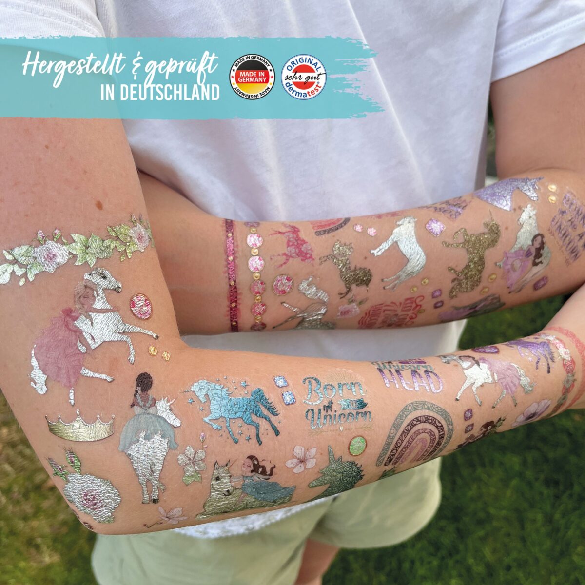 Papierdrachen ajutine tattoo, Ükssarvikud Ajutised tattood - HellyK - Kvaliteetsed lasteriided, villariided, barefoot jalatsid