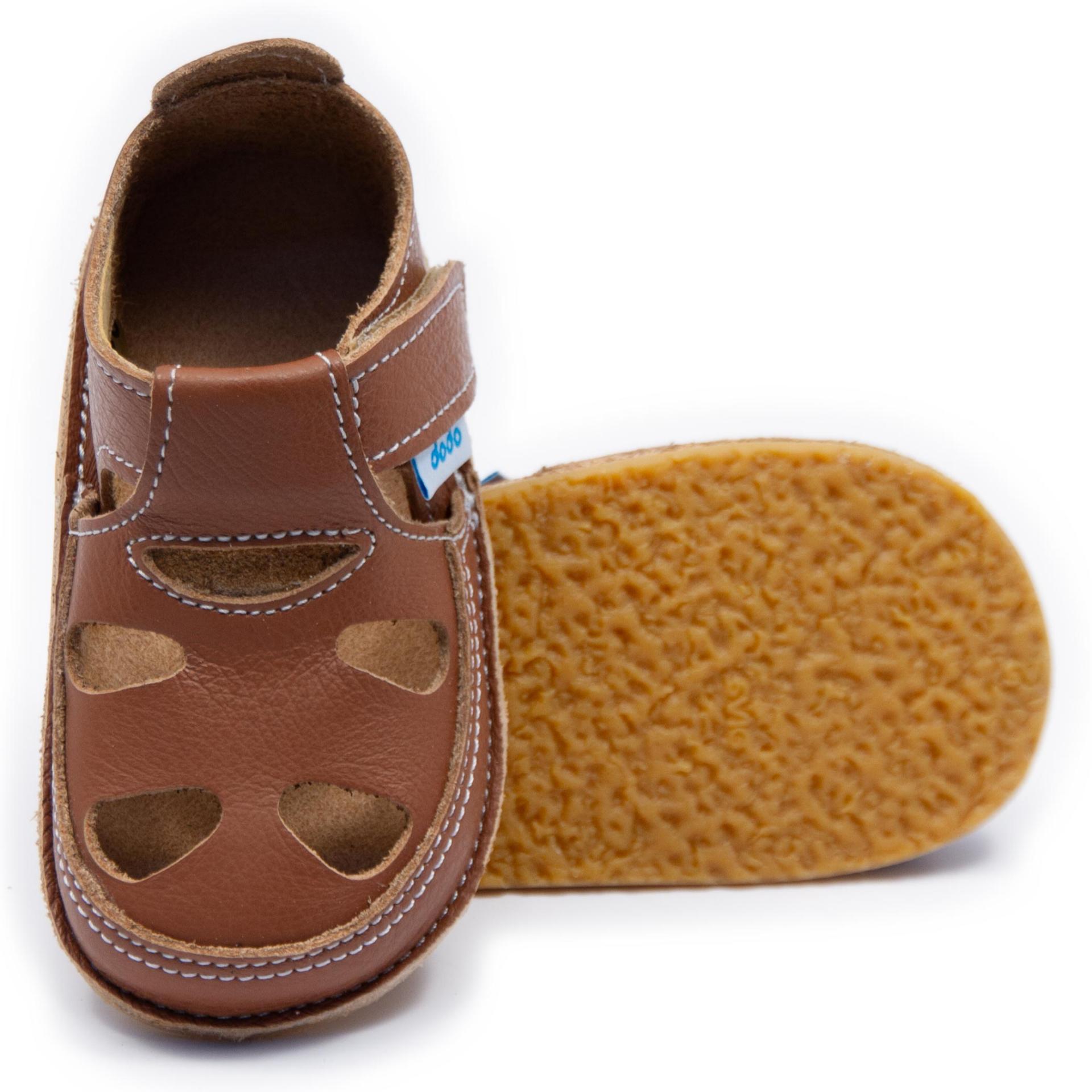 Dodo nahast barefoot sandaalid Camel Laste barefoot jalatsid - HellyK - Kvaliteetsed lasteriided, villariided, barefoot jalatsid