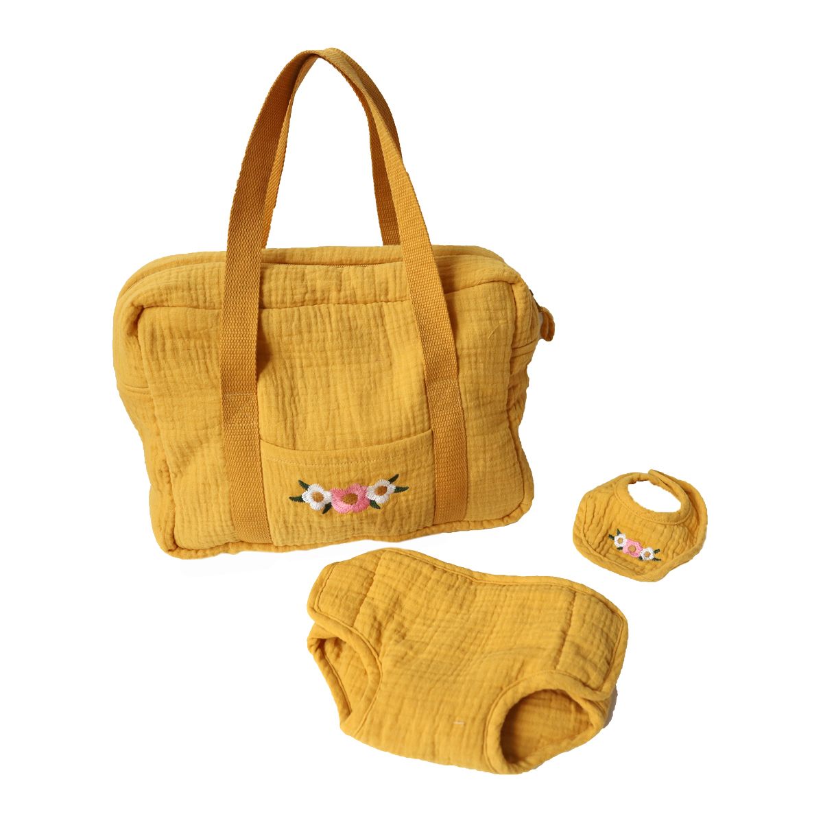 Beebitarvete kott koos põlle ja mähkmega Mänguasjad - HellyK - Kvaliteetsed lasteriided, villariided, barefoot jalatsid