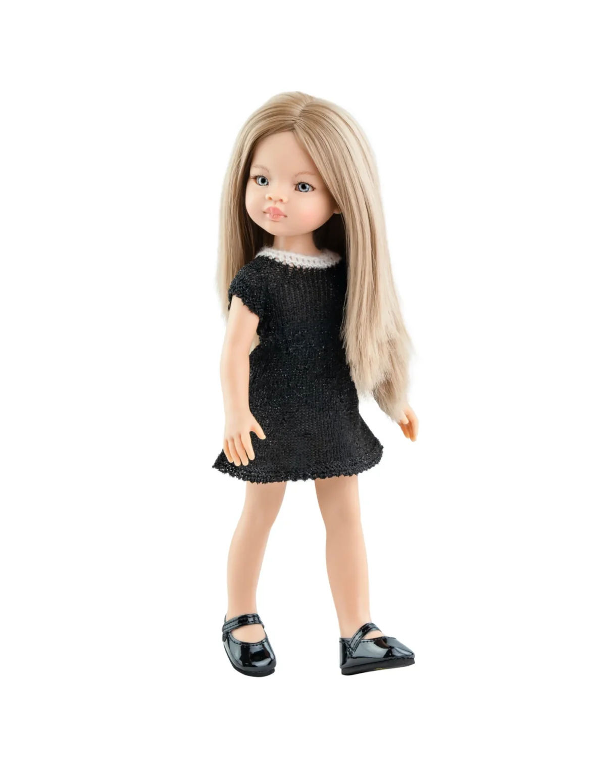 Paola Reina Las Amigas 32cm nukk Manica, musta kleidiga Mänguasjad - HellyK - Kvaliteetsed lasteriided, villariided, barefoot jalatsid
