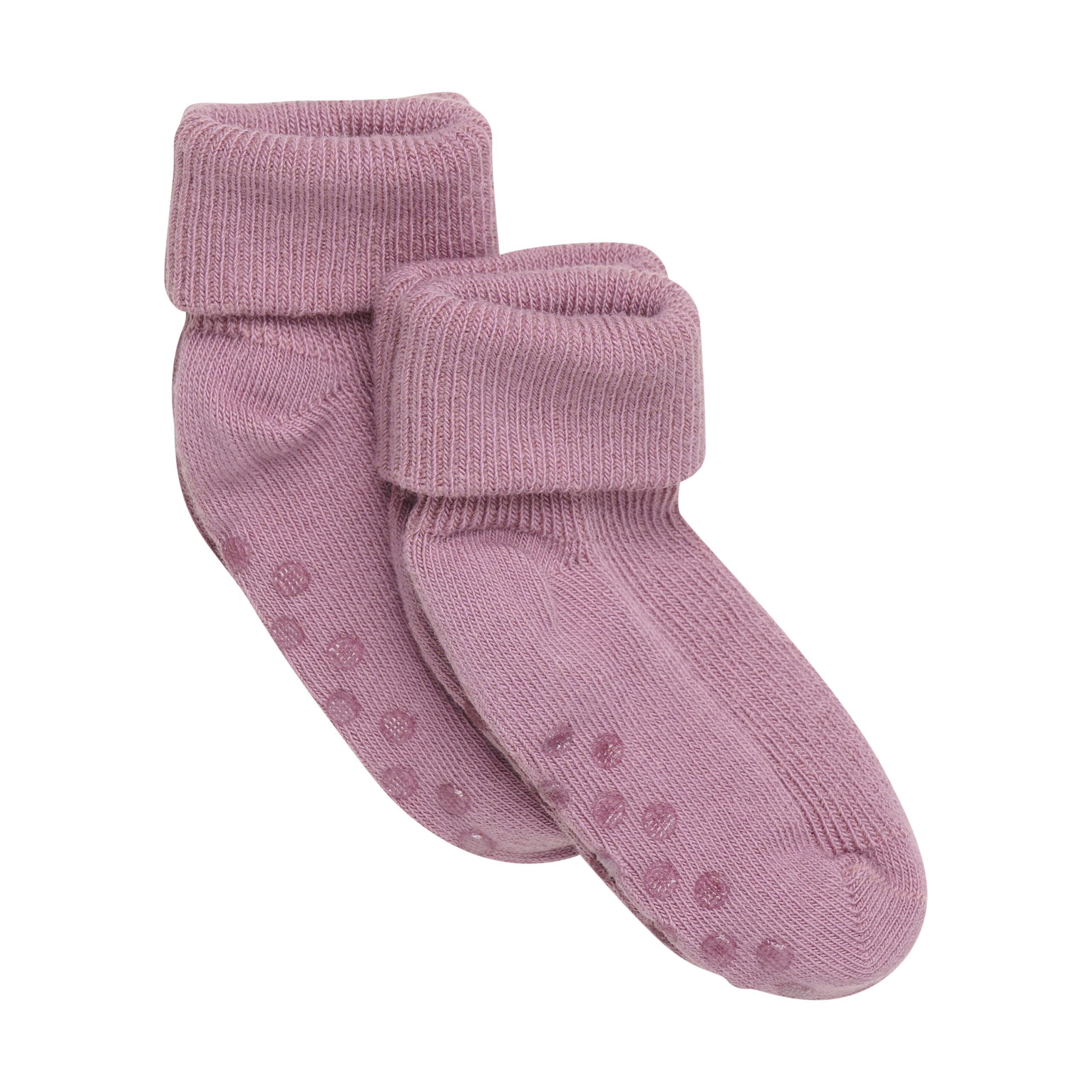 Minymo – Baby Rib Sock W. ABS, Orchid Haze Lasteriided - HellyK - Kvaliteetsed lasteriided, villariided, barefoot jalatsid