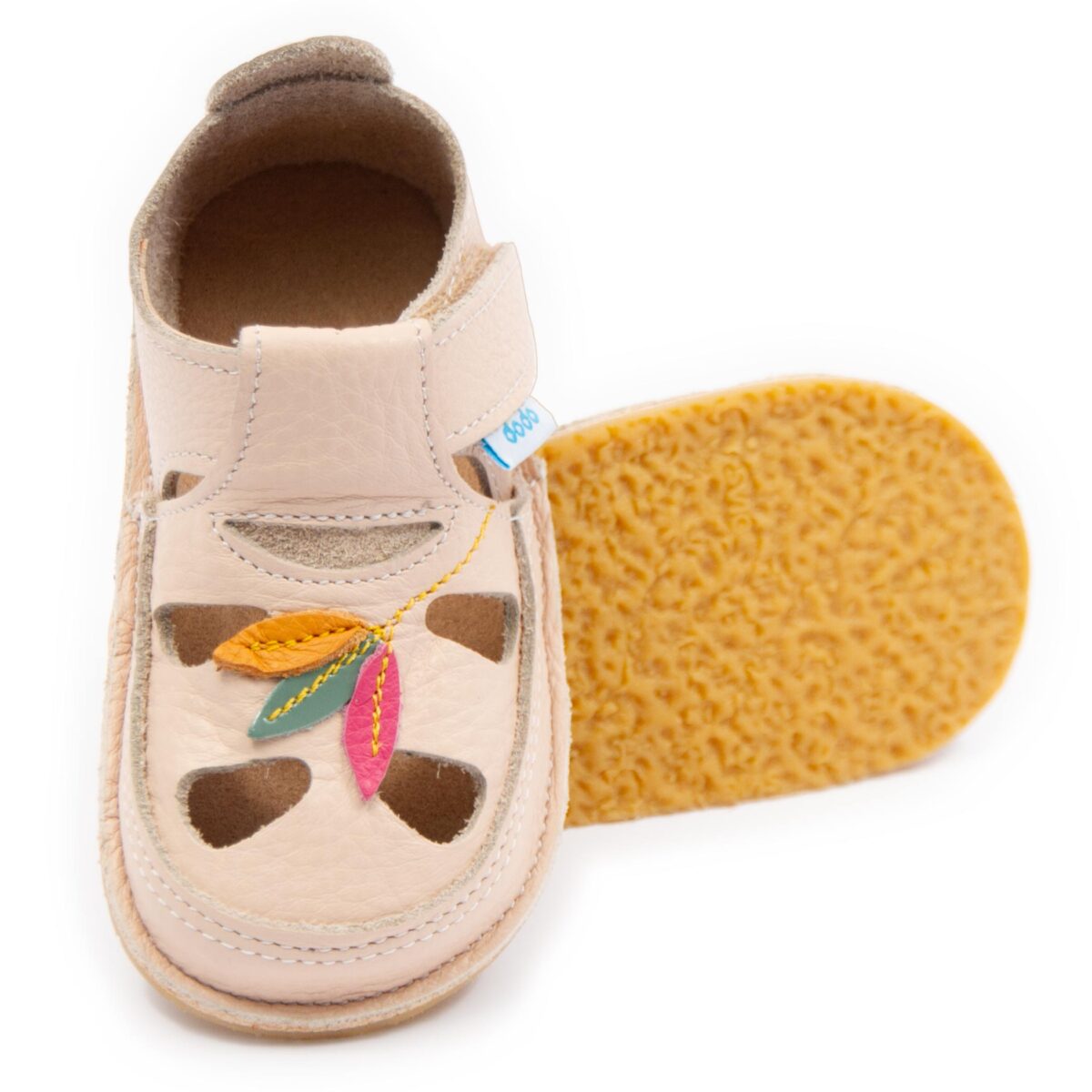 Dodo nahast barefoot sandaalid TULIP/ Cream Laste barefoot jalatsid - HellyK - Kvaliteetsed lasteriided, villariided, barefoot jalatsid