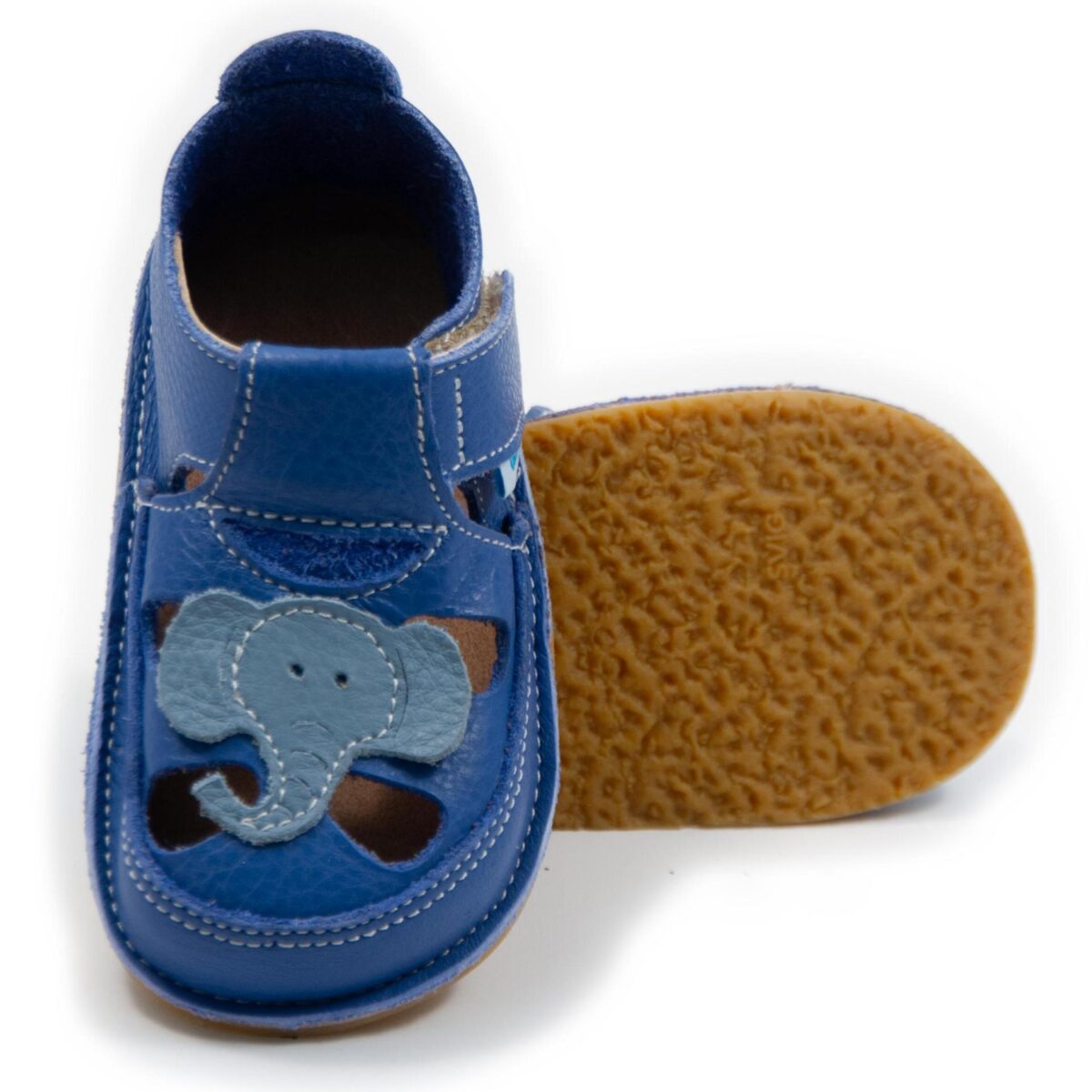 Dodo nahast barefoot sandaalid ELEVANT/ Albastru Laste barefoot jalatsid - HellyK - Kvaliteetsed lasteriided, villariided, barefoot jalatsid