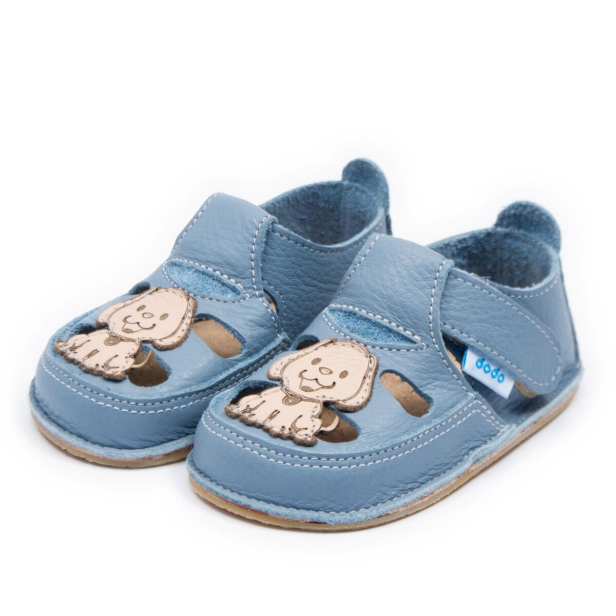 Dodo nahast barefoot sandaalid KUTSIKAS/ Baby Blue Laste barefoot jalatsid - HellyK - Kvaliteetsed lasteriided, villariided, barefoot jalatsid