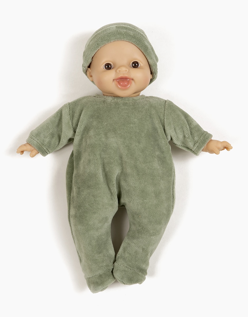 Minikane® Babies veluurkombe ja müts, Verte Mänguasjad - HellyK - Kvaliteetsed lasteriided, villariided, barefoot jalatsid