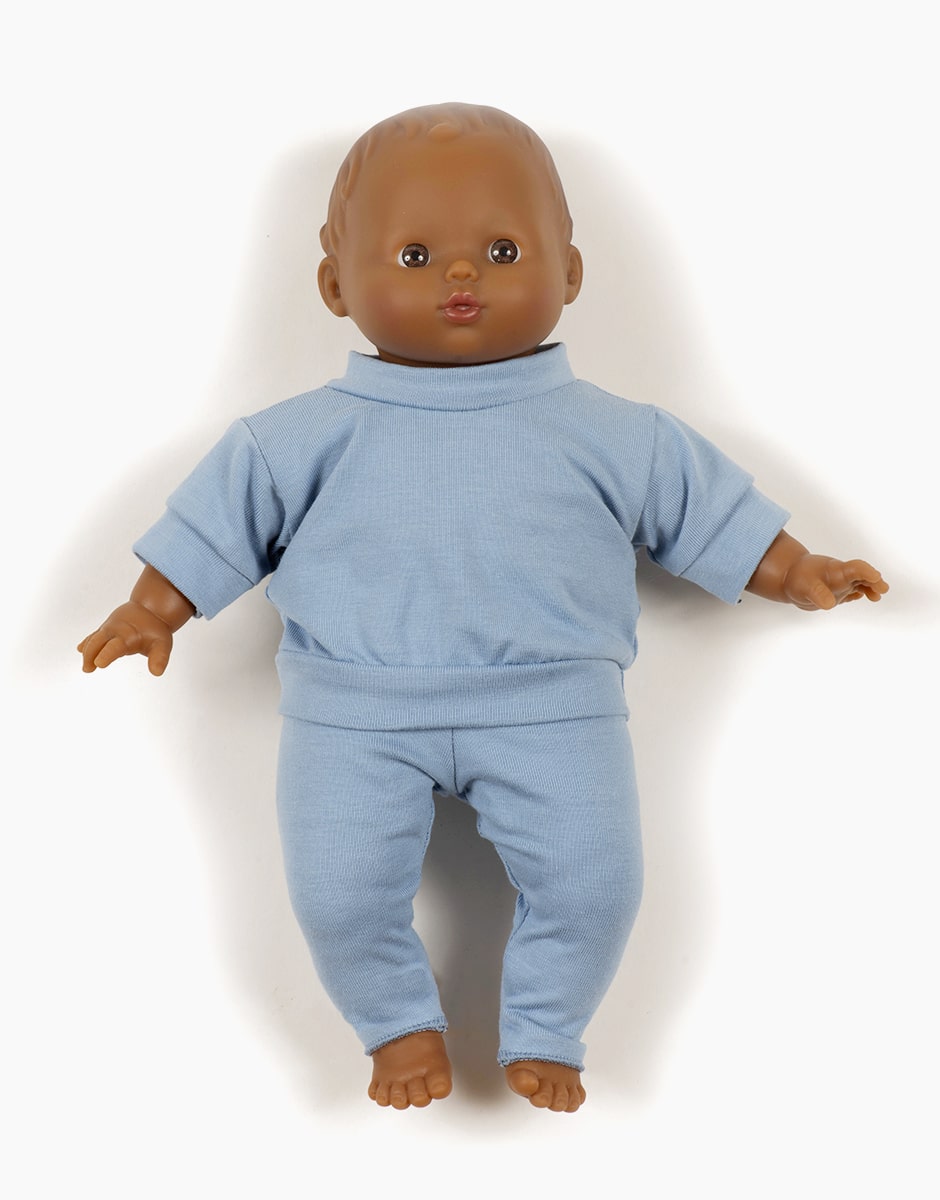 Minikane® Babies Liam pusa ja pükste komplekt, Blue Jersey Mänguasjad - HellyK - Kvaliteetsed lasteriided, villariided, barefoot jalatsid