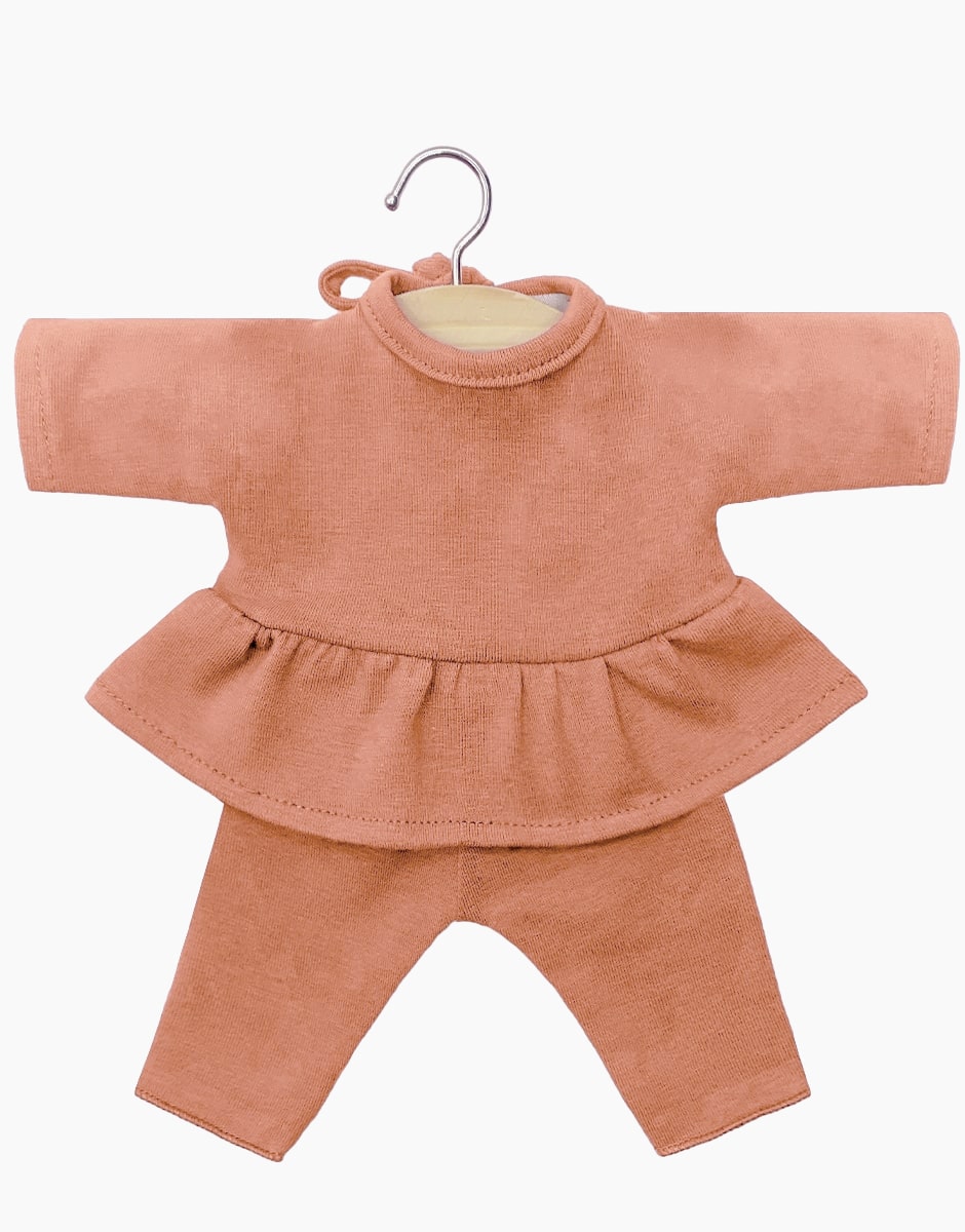 Minikane® Babies Ophélia särgi ja pükste komplekt, Marsala Mänguasjad - HellyK - Kvaliteetsed lasteriided, villariided, barefoot jalatsid